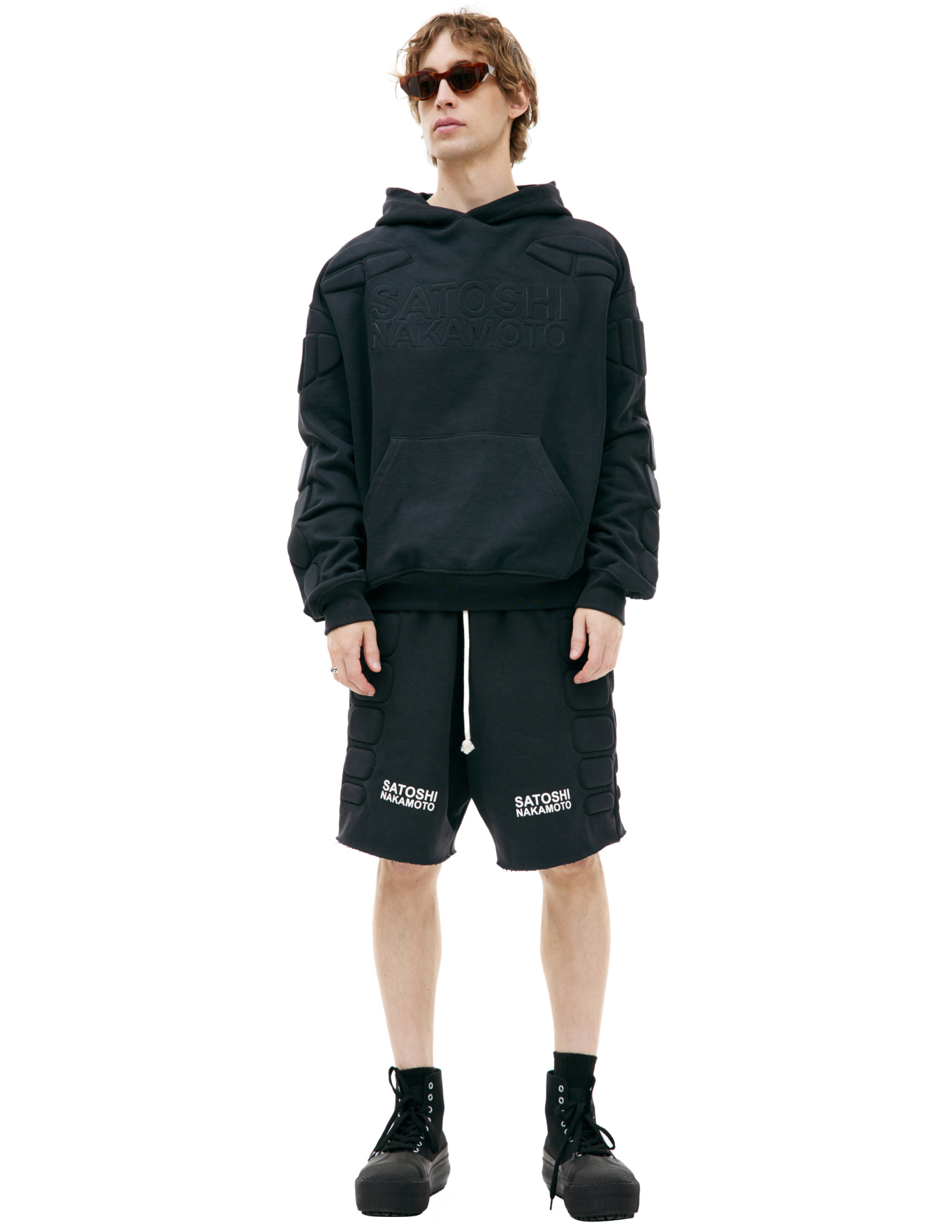 Buy Satoshi Nakamoto women black moto hoodie for $960 online