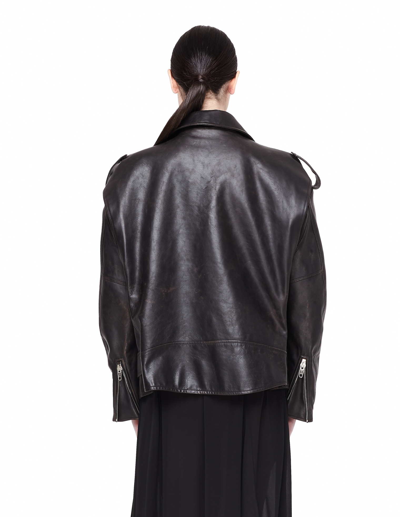 Balenciaga Черная кожаная куртка с логотипом