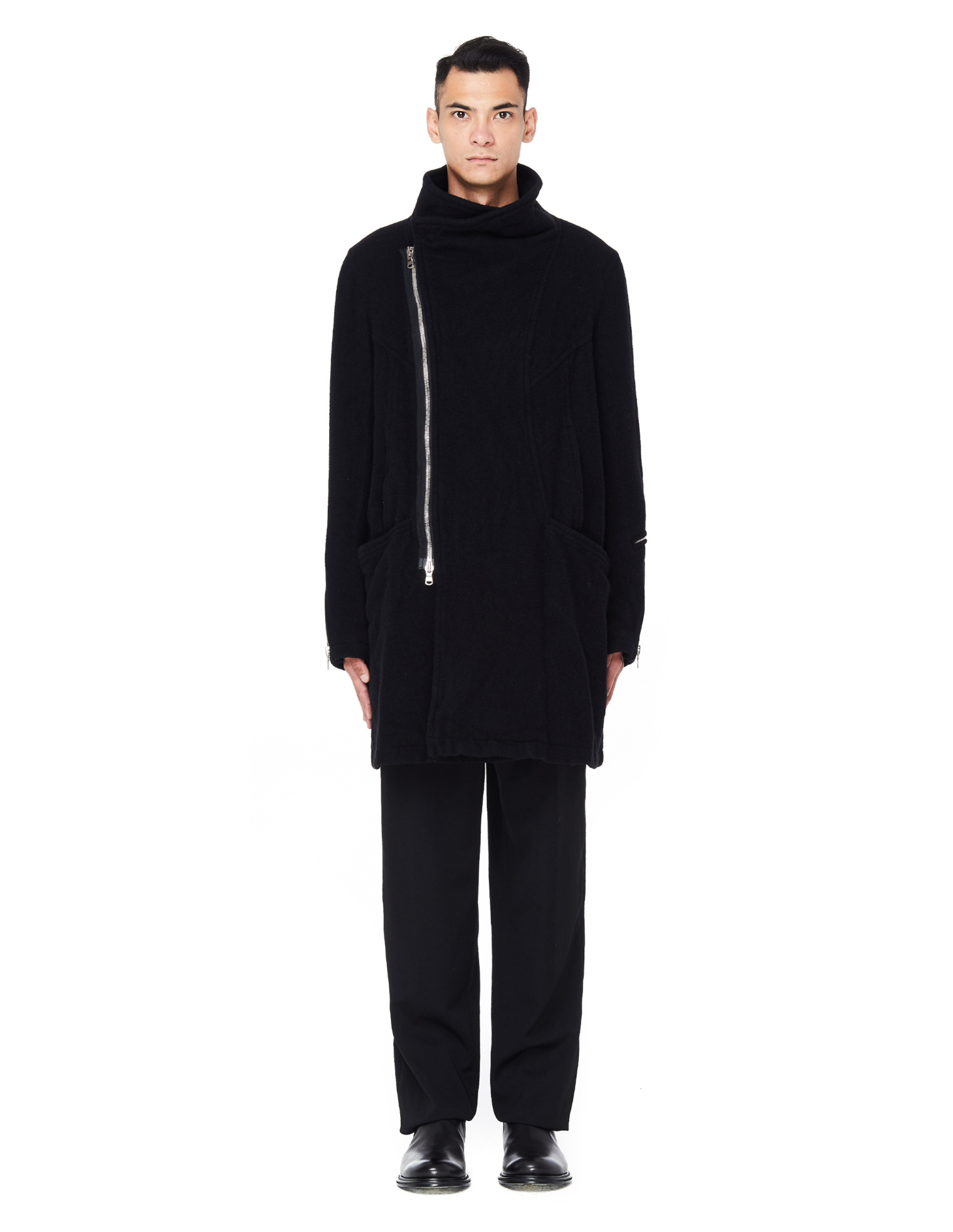 The Viridi-Anne Black Wool Coat