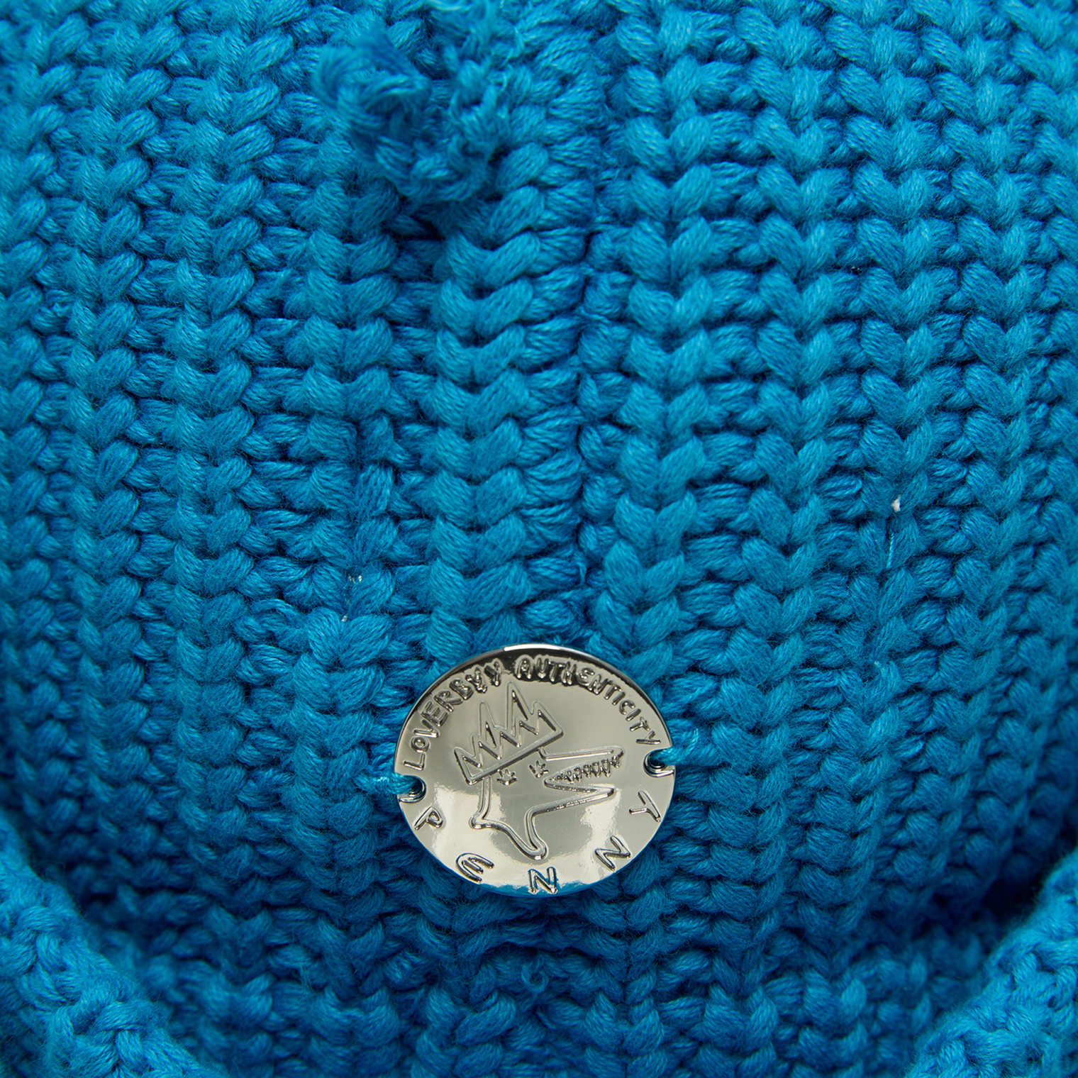 Buy CHARLES JEFFREY LOVERBOY men blue knitted hat with a patch for