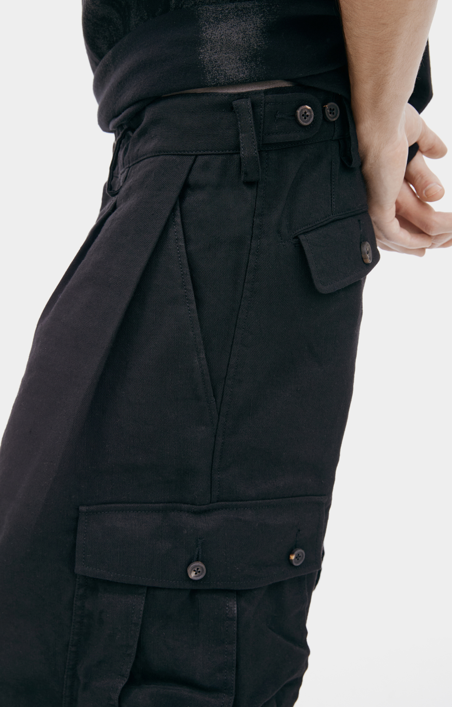 Ziggy Chen Black Cargo Trousers