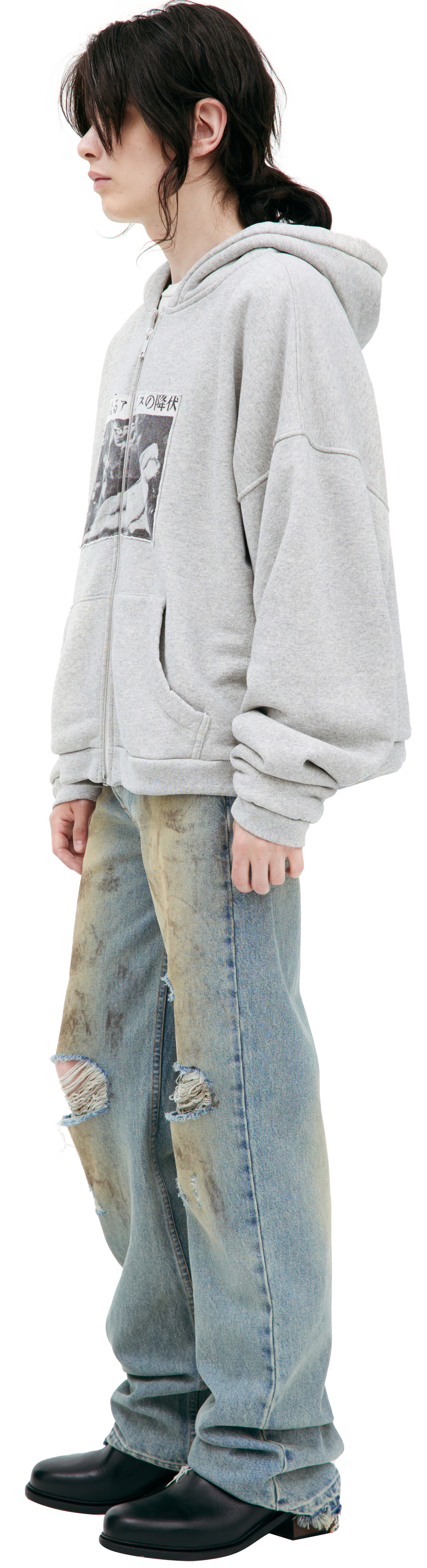 Enfants Riches Déprimés Grey hoodie with patches