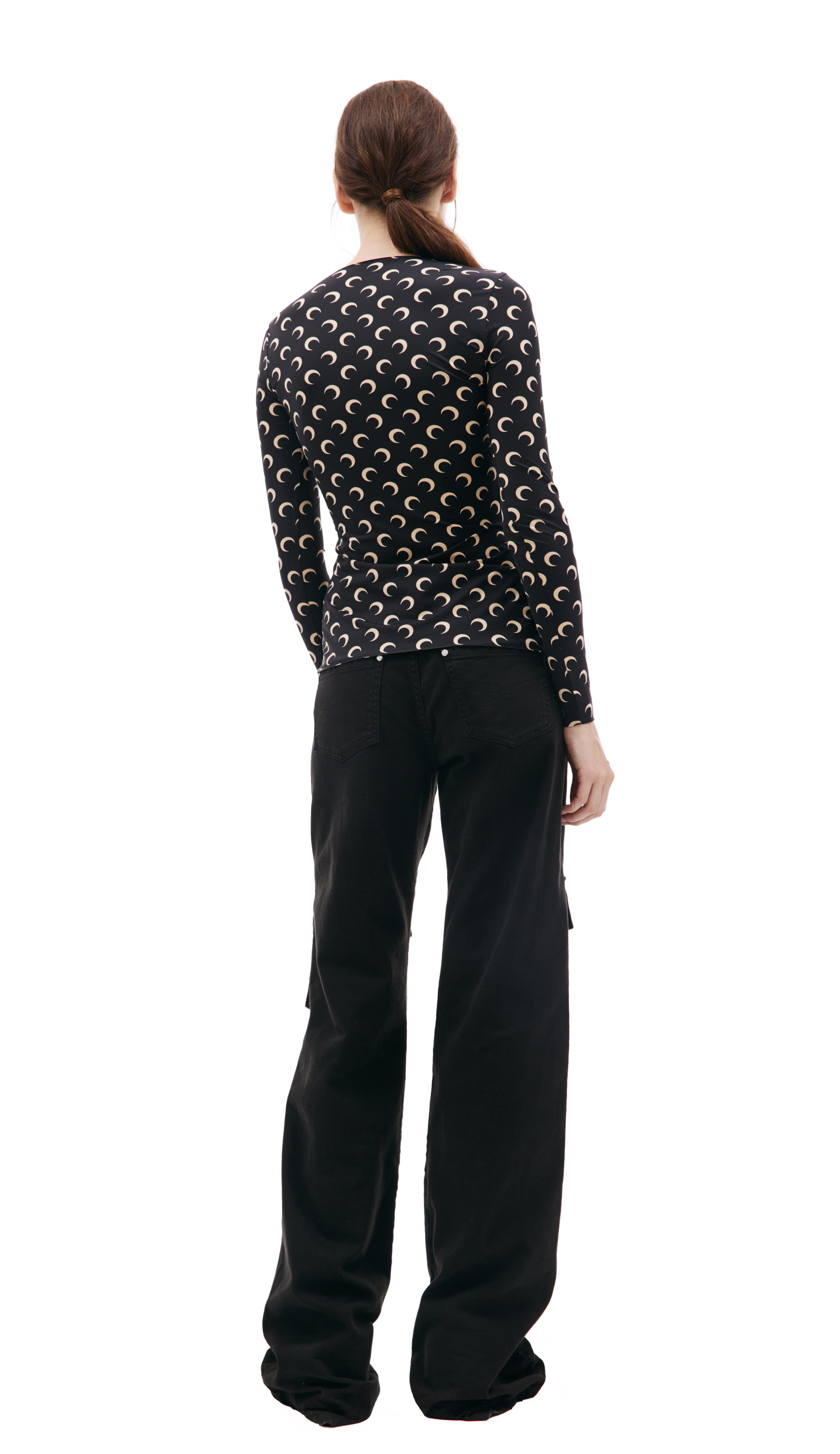 MARINE SERRE All over logo Moon longsleeve