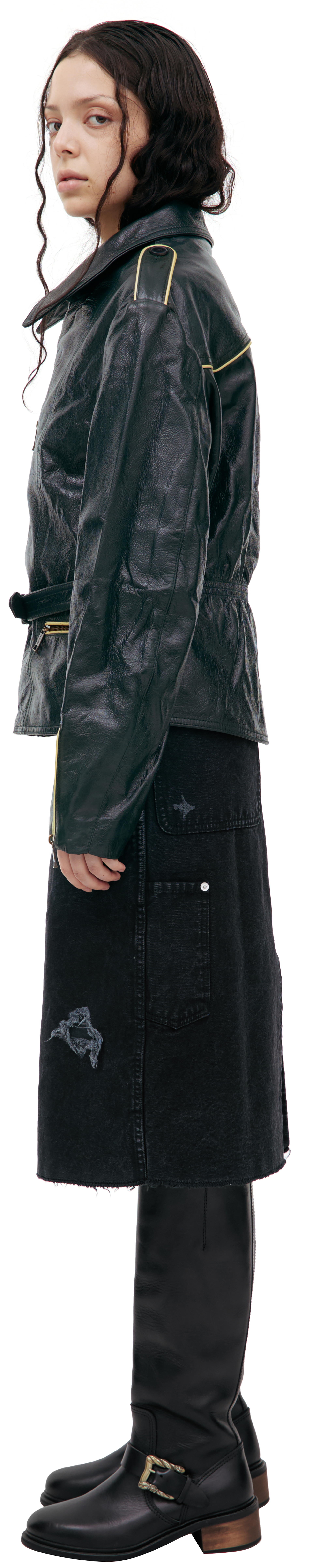 Enfants Riches Déprimés Green leather jacket