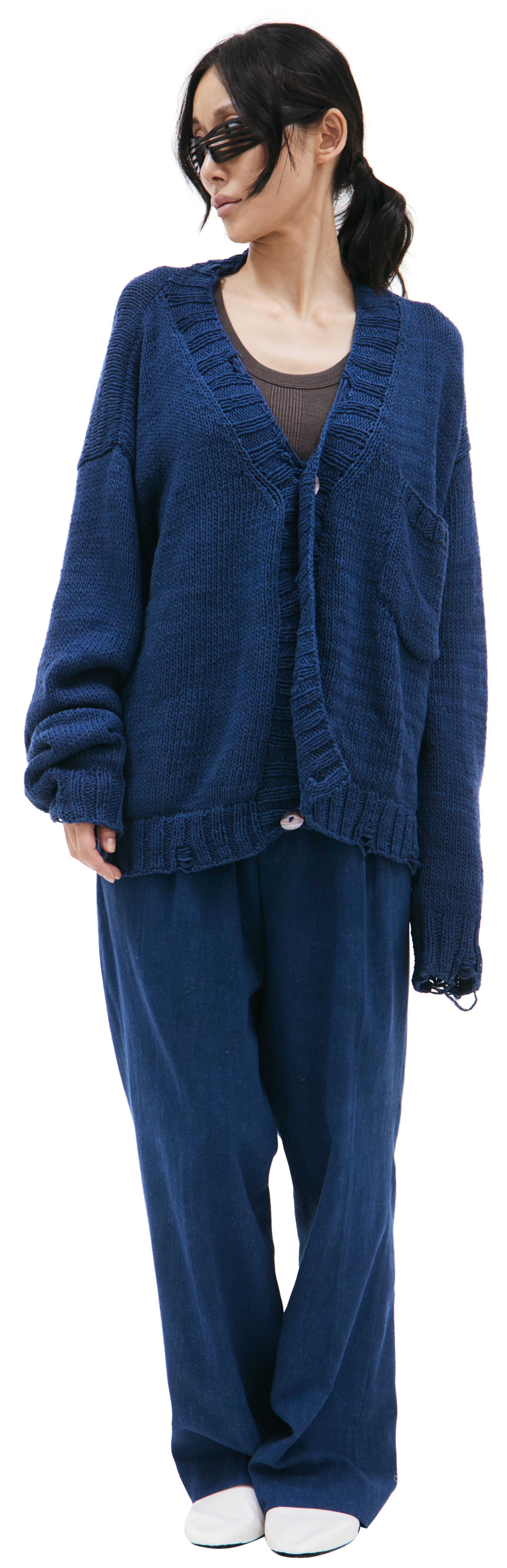 KARTIK Research Distressed cotton cardigan