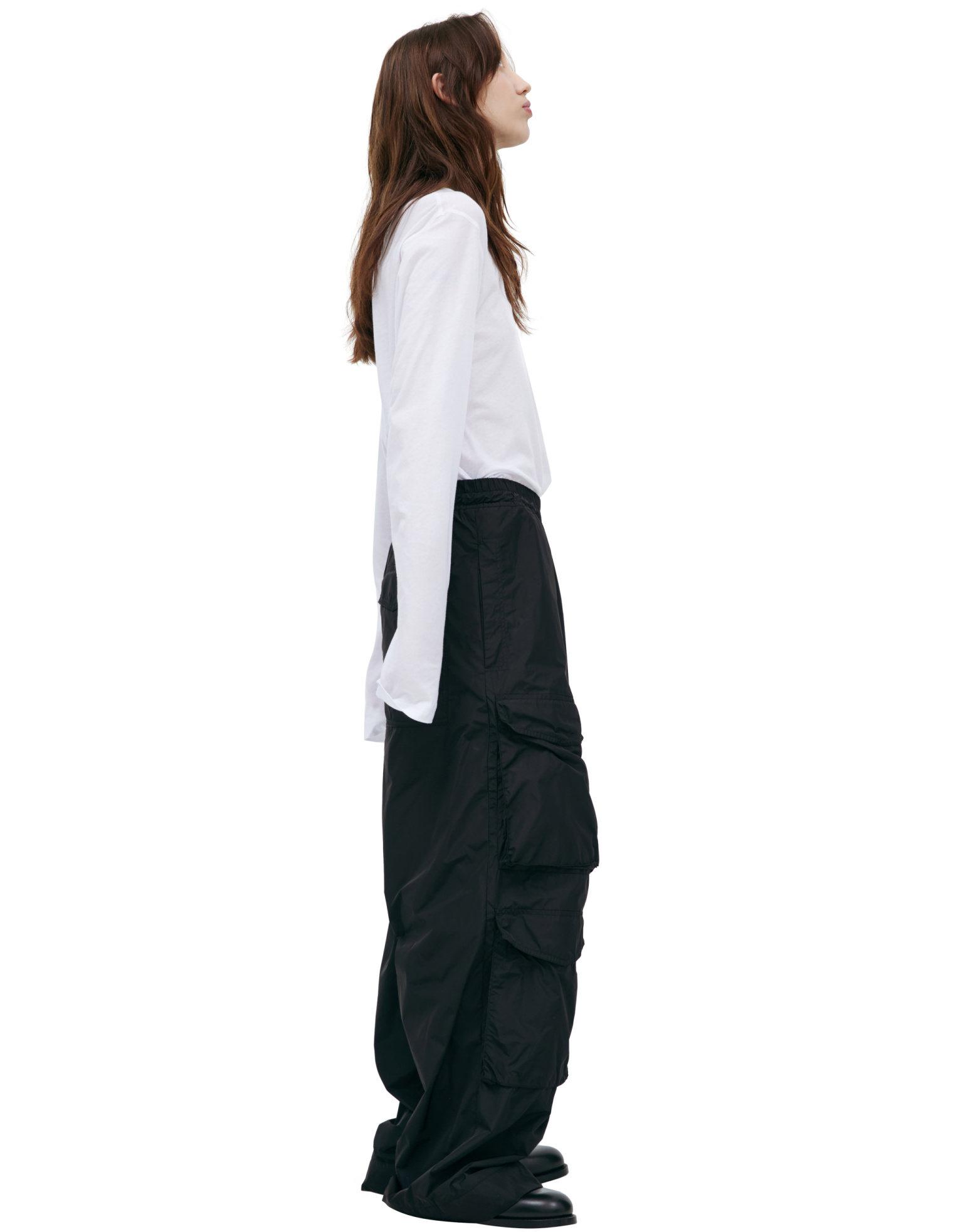 Dries Van Noten Брюки-231-020924-6348-900 прямые карго, нейлон, черн