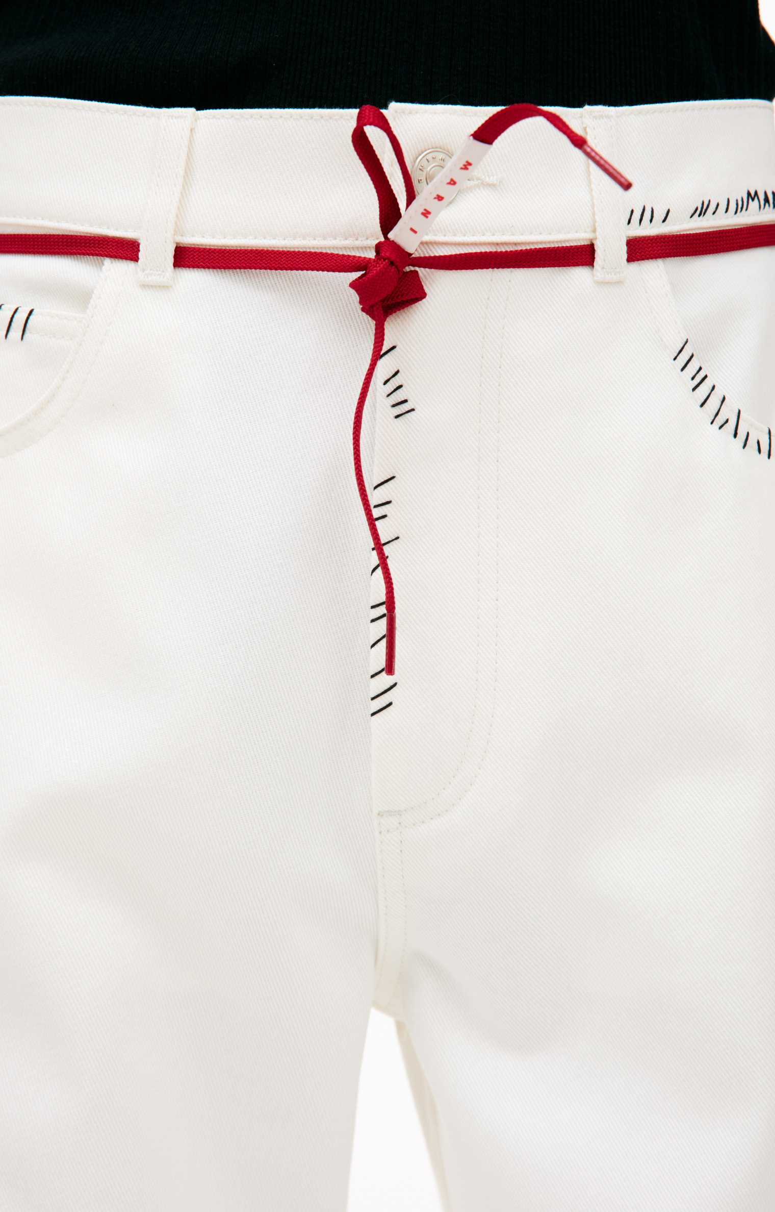 Marni White drawstring jeans