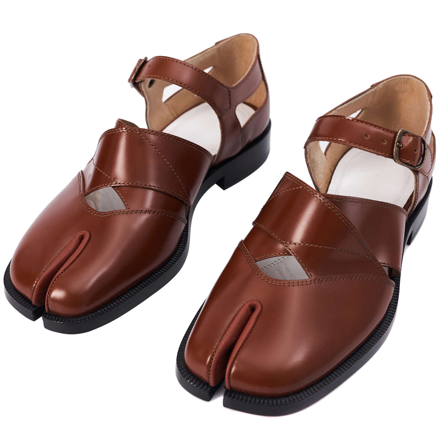 Maison Margiela Brown Leather Tabi Sandals