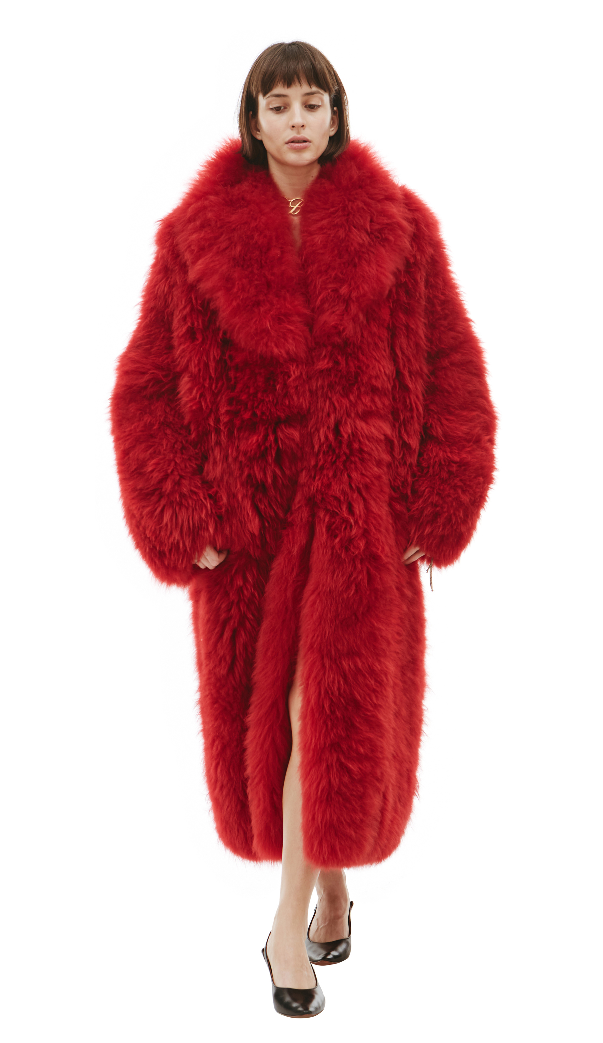 Blumarine Fluffy midi fur coat