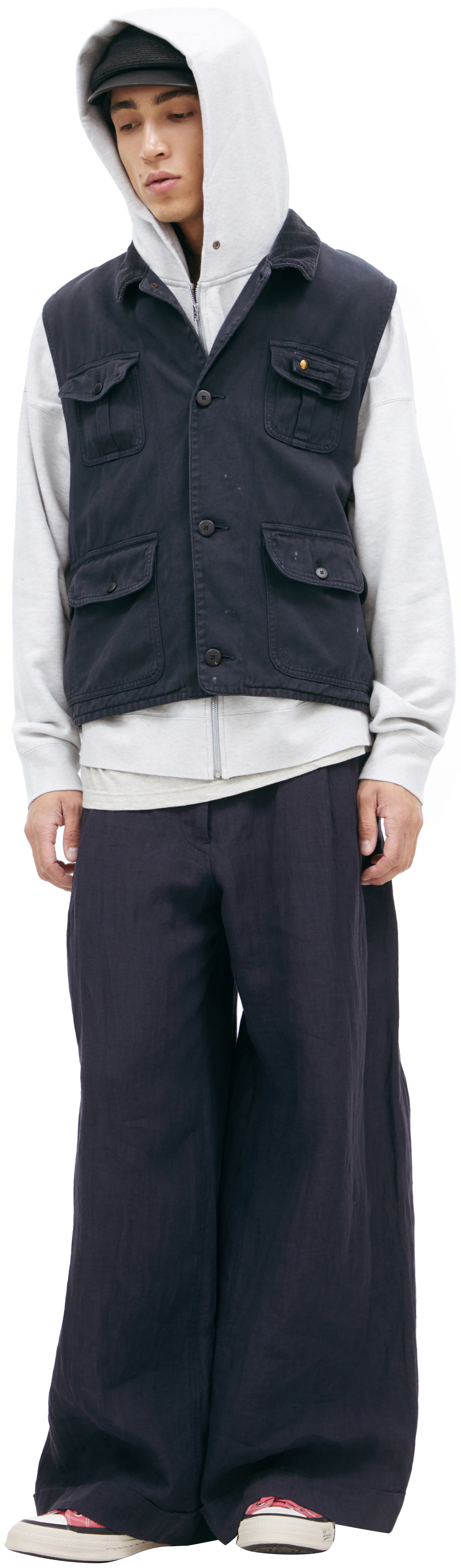 visvim Black cargo vest