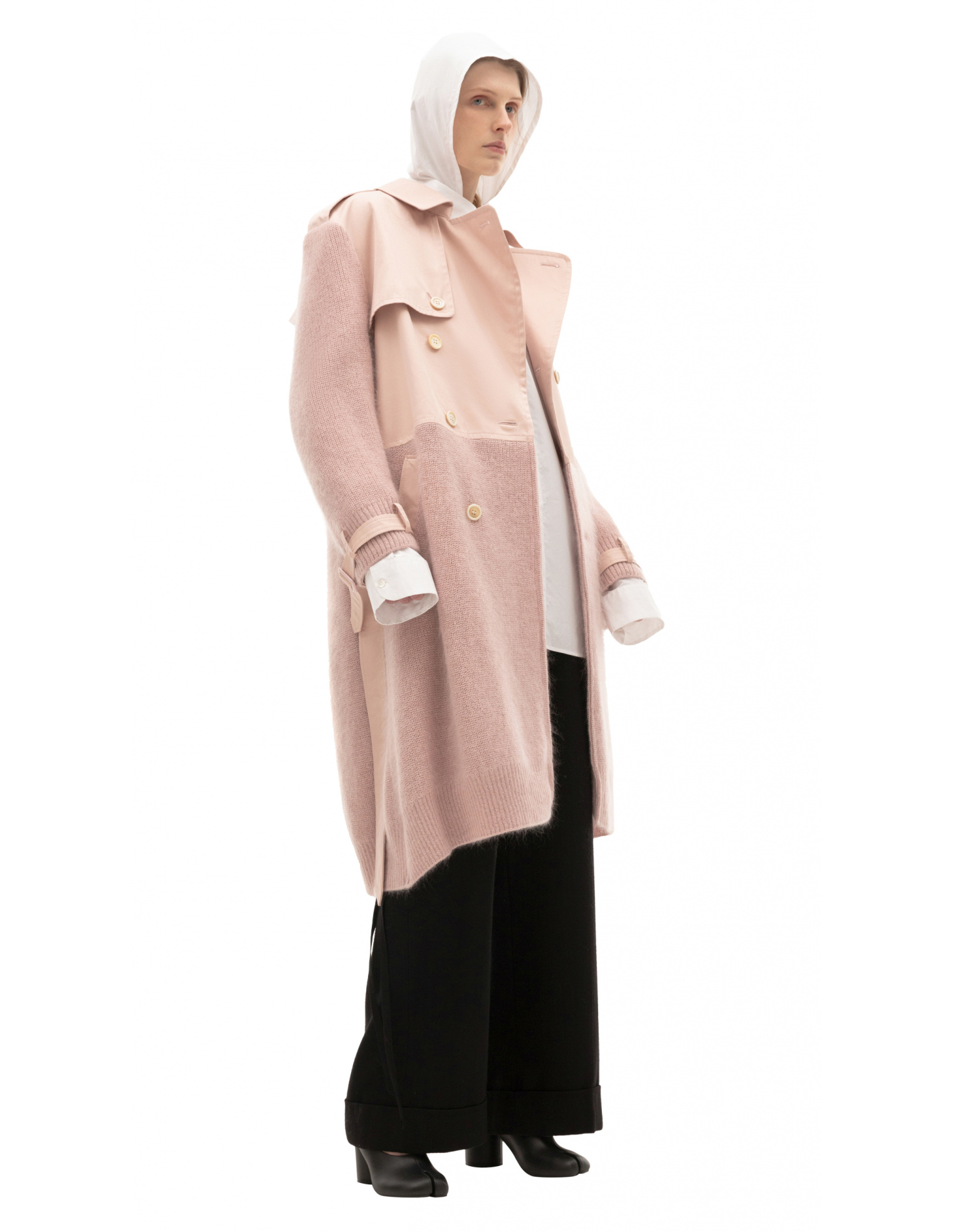 Undercover Partly Knitted Pink Trench