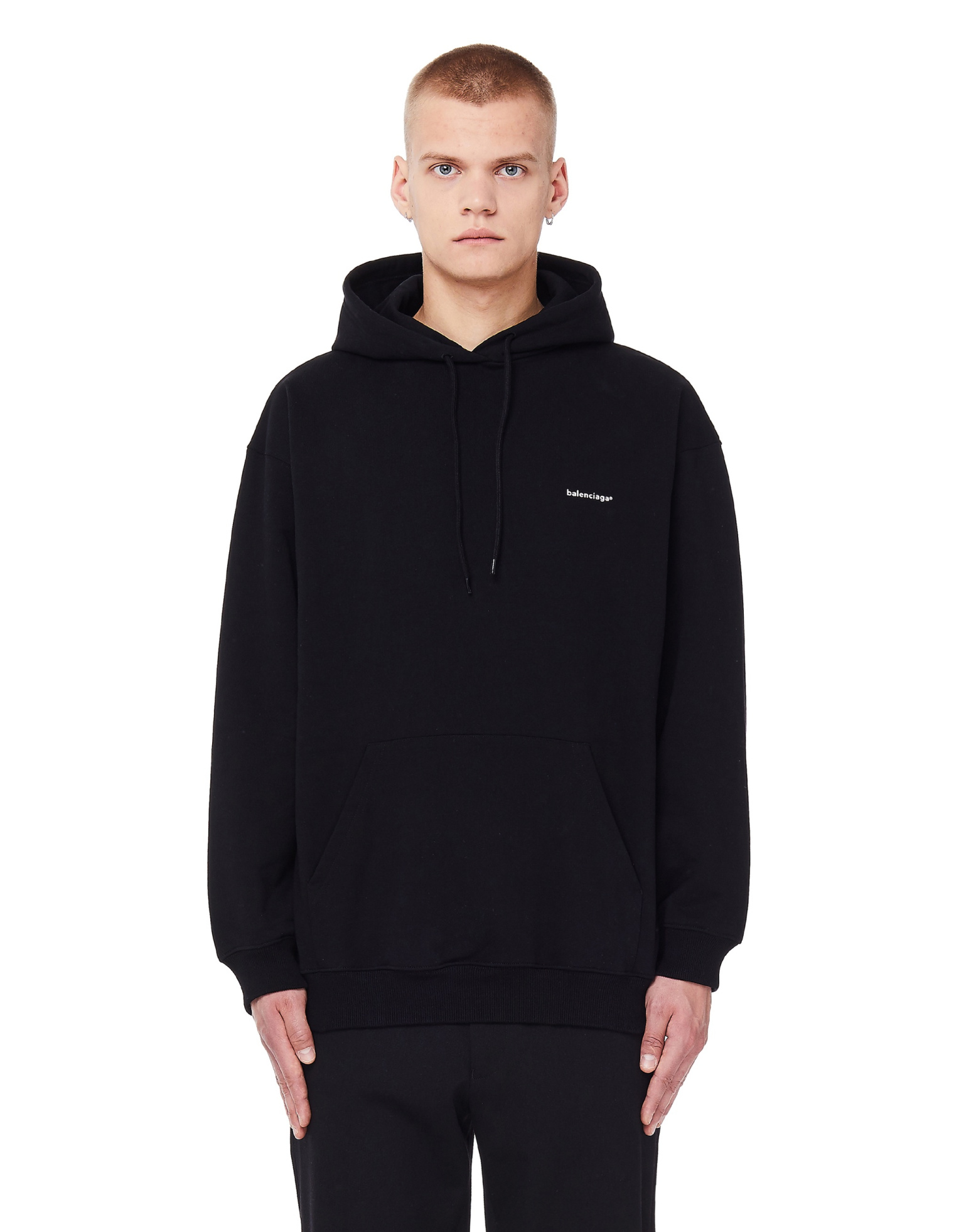Balenciaga Black Cotton Copyright Hoodie