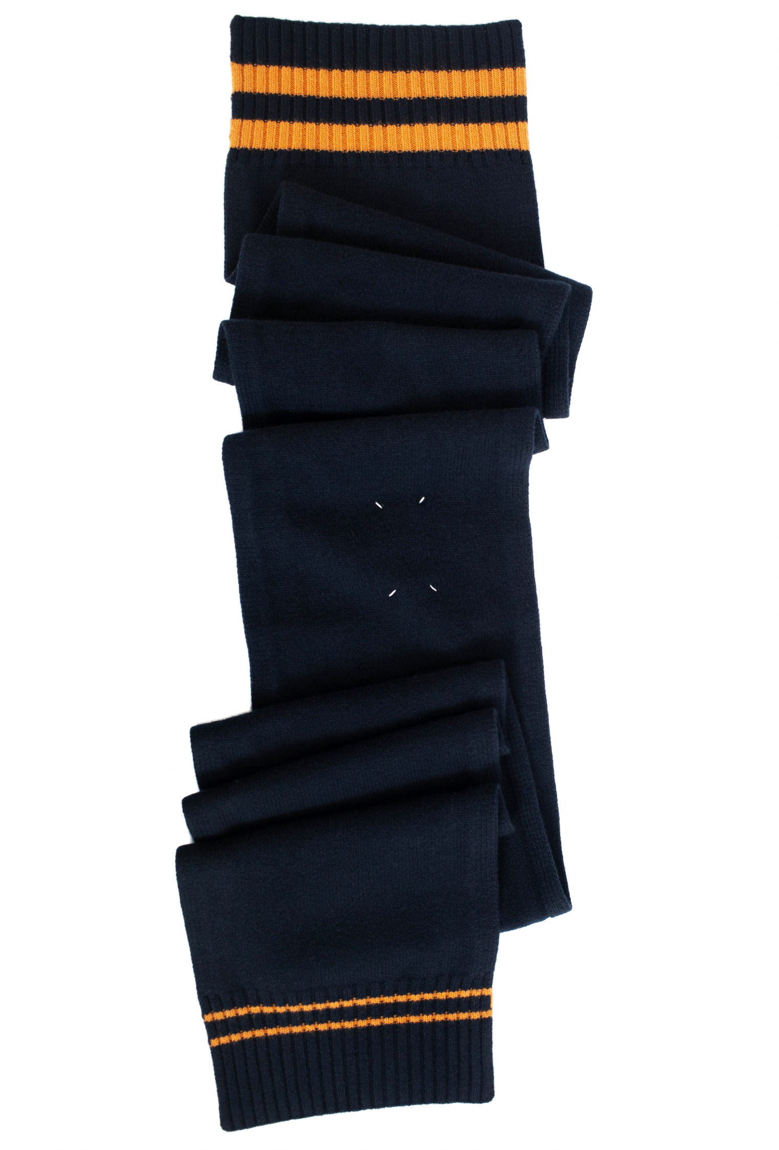 Maison Margiela Синий шарф с контрастными полосками
