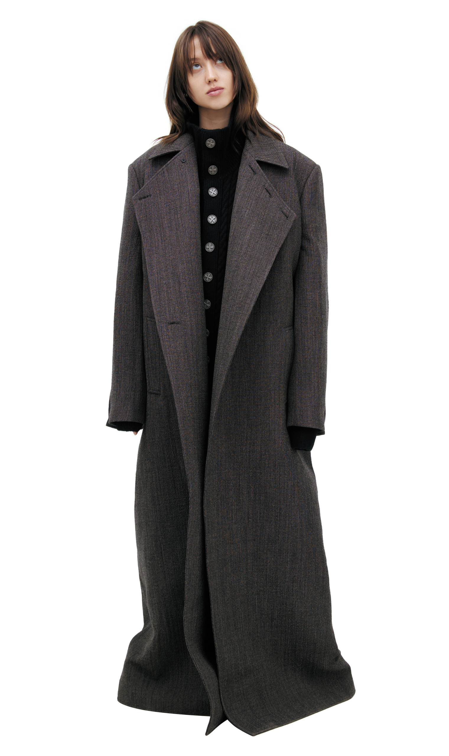 Buy Enfants Riches Déprimés women grey wool long coat for $7,720