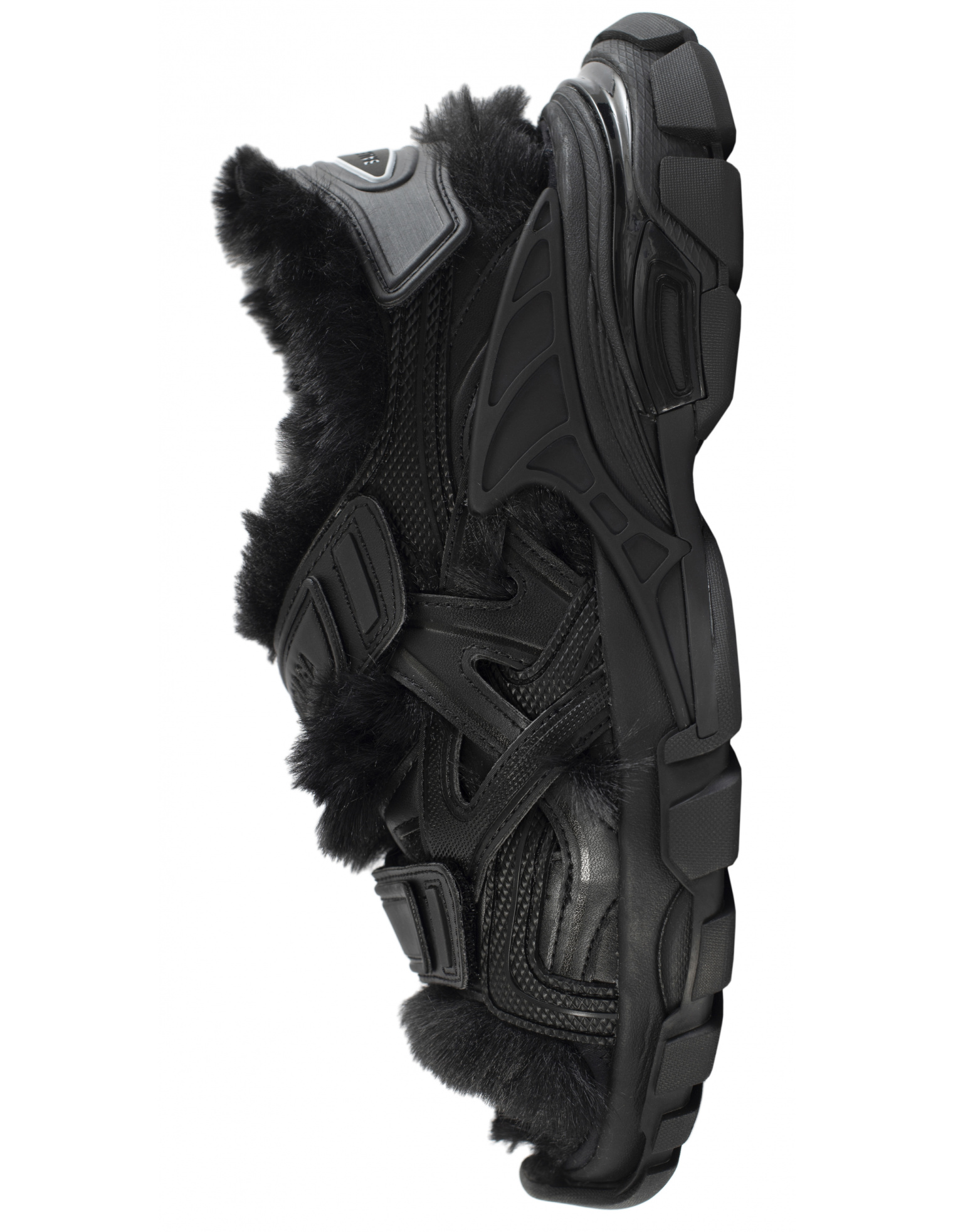 Balenciaga Track sandal fake fur in black
