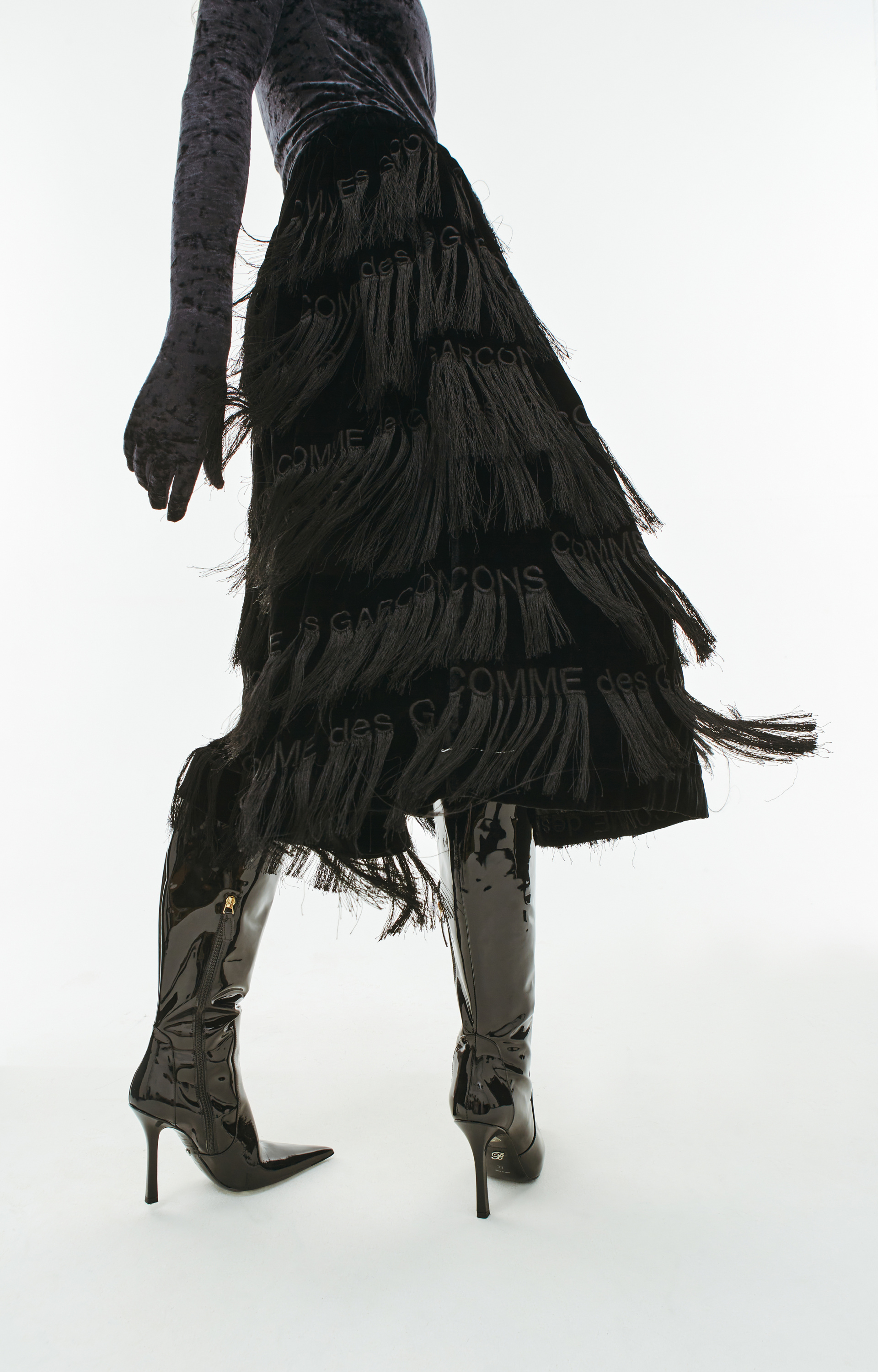 Comme des Garcons Black Logo Embroidered Skirt