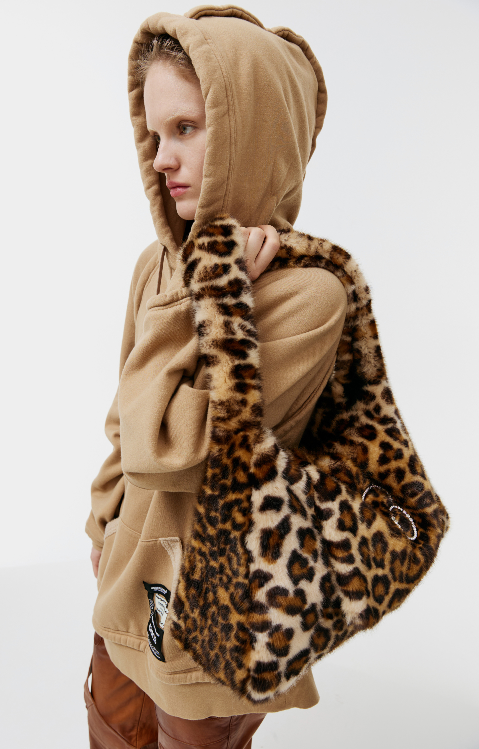 Blumarine Leopard-print faux-fur shoulder bag