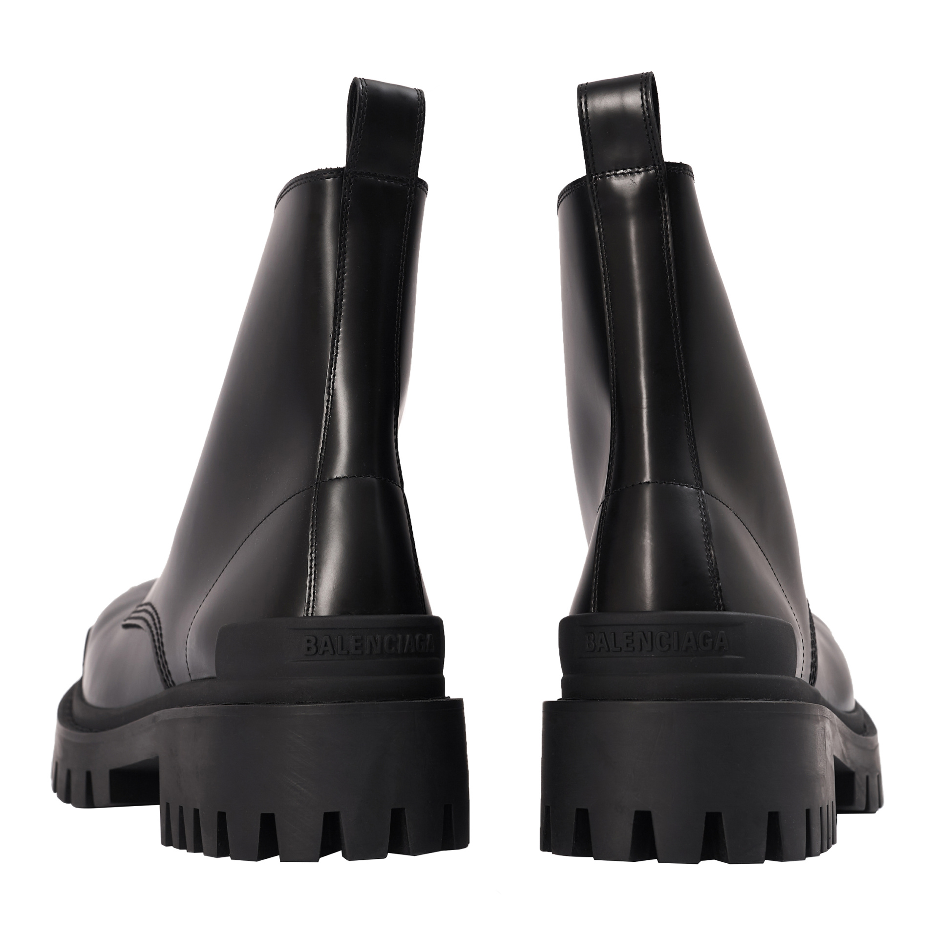 Balenciaga Black Leather Strike Boots