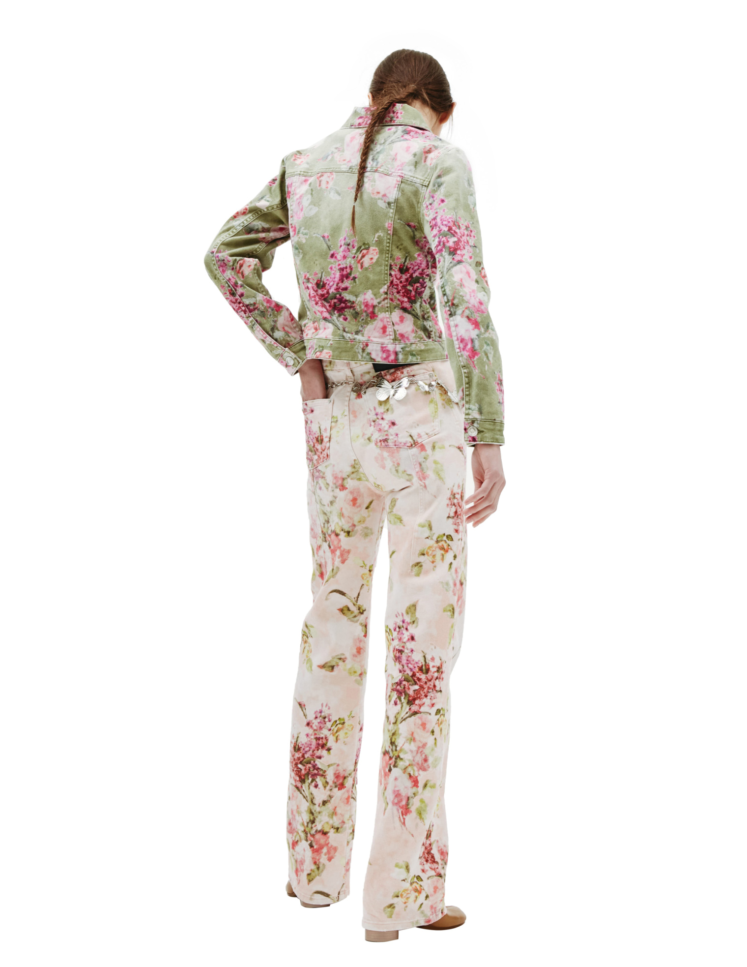 Blumarine Floral-print Denim Jacket