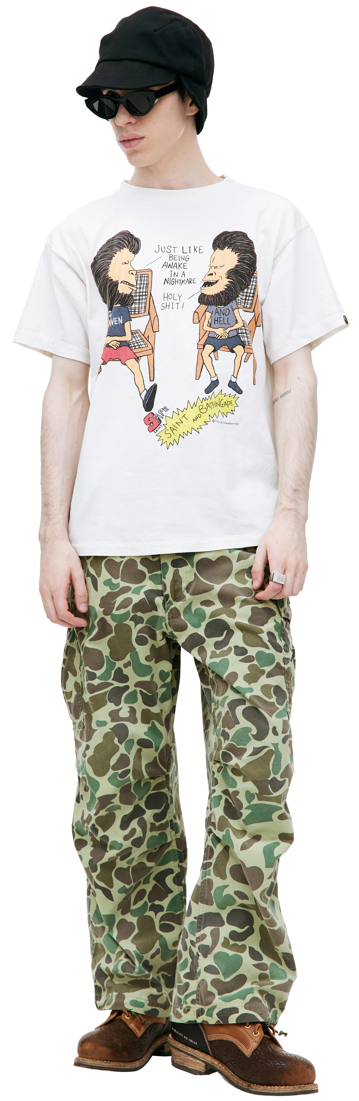 Saint Michael Saint Michael x A BATHING APE printed t-shirt