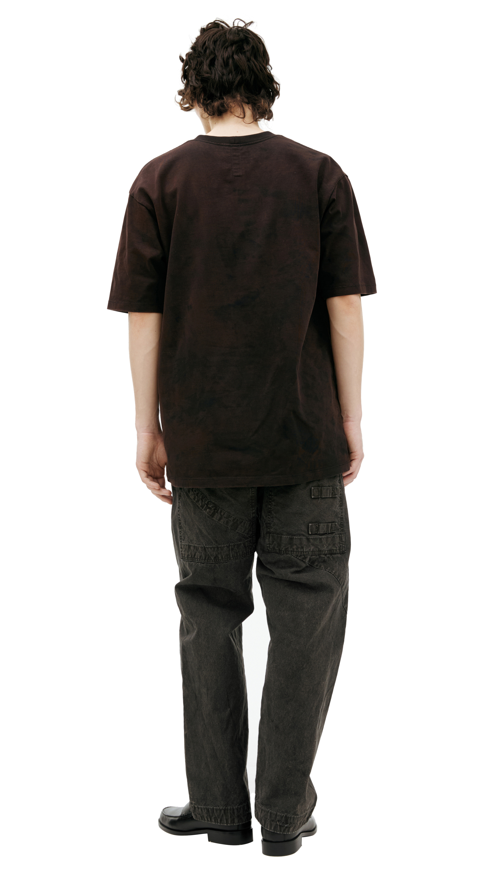 PLANIMETRY Футболка-OST-BLMNAW25-BLKG большая круглая вышивка на груди, выстир черный