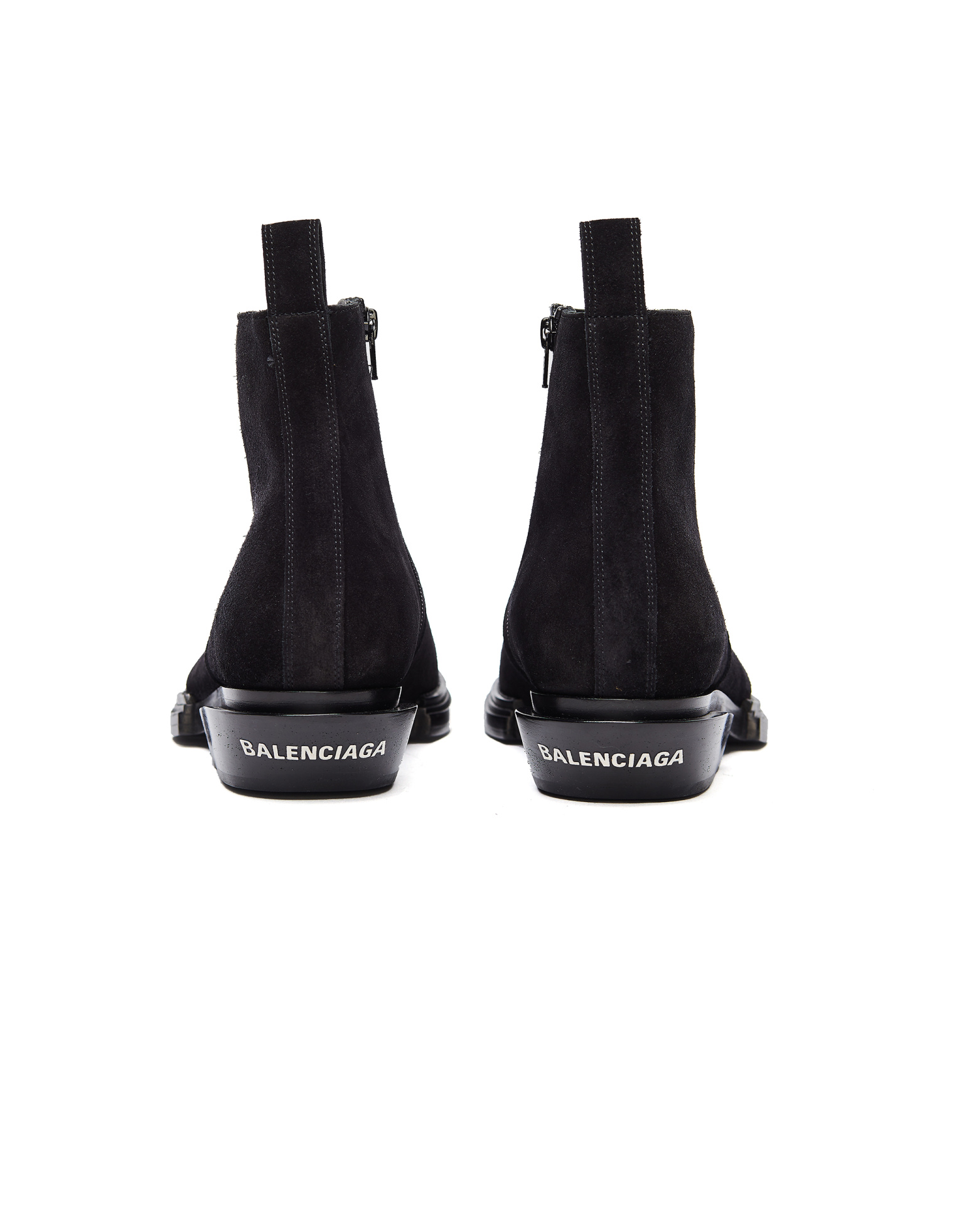 Balenciaga Black Suede Santiag Boots
