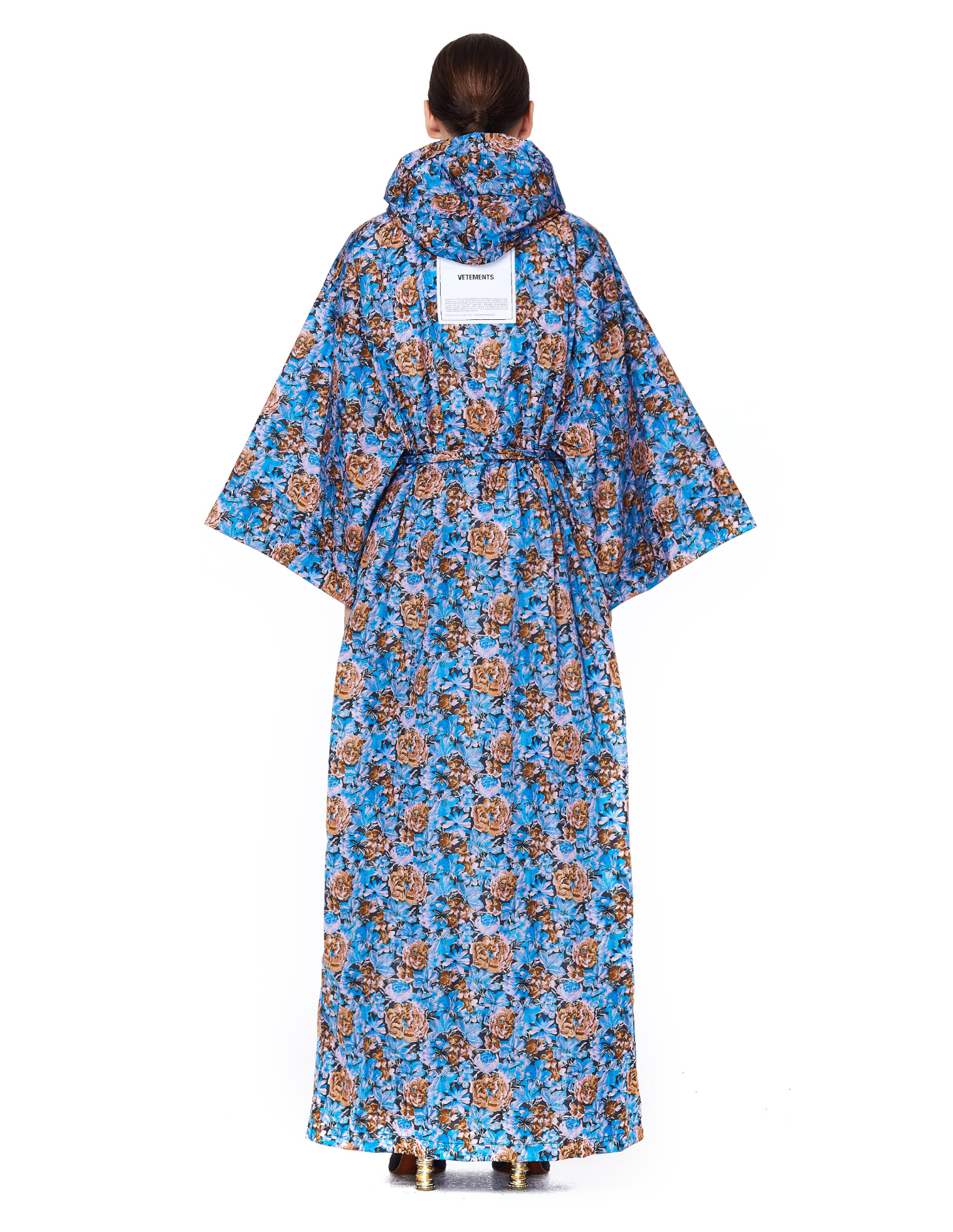 VETEMENTS Flower-printed Kimono Raincoat