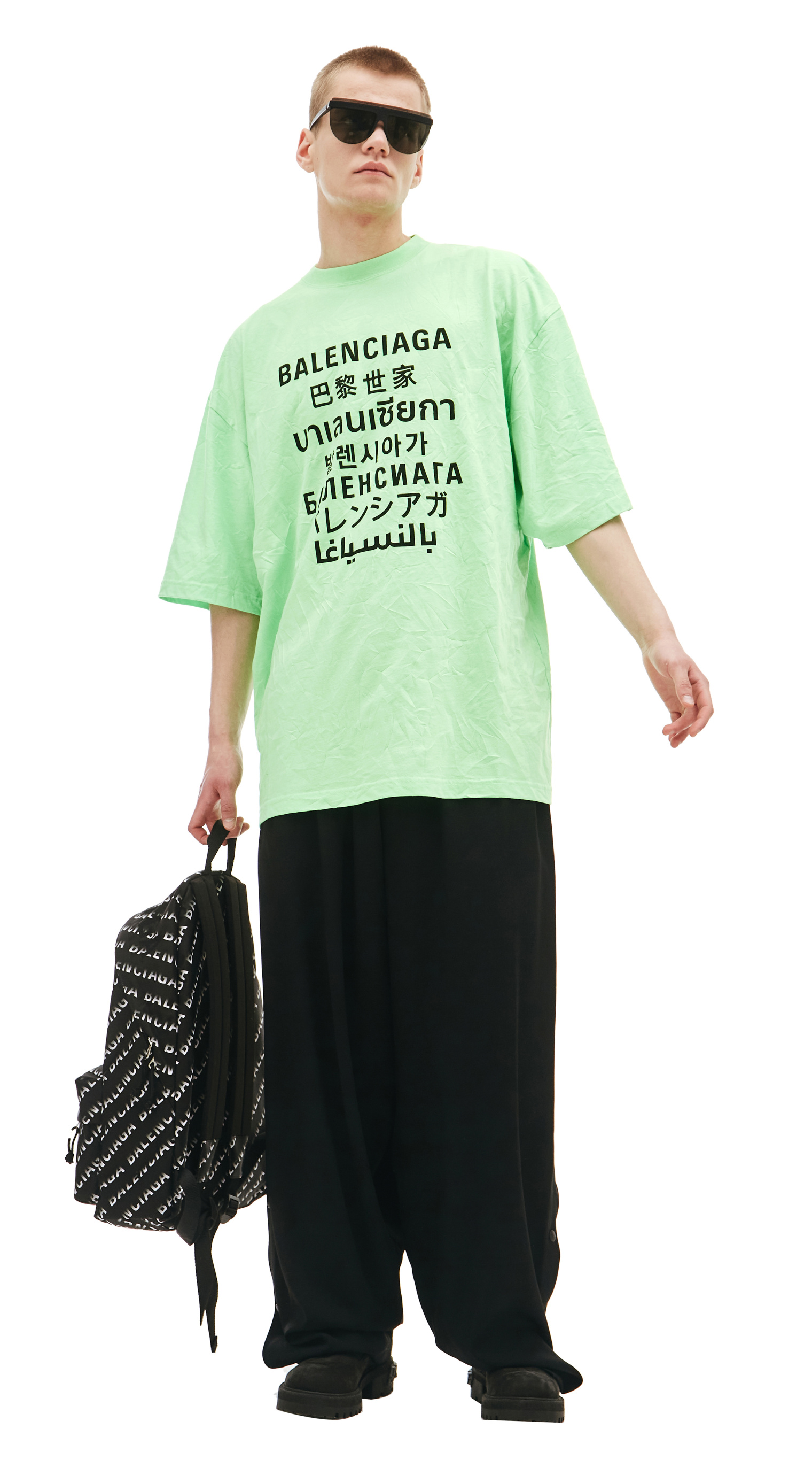 Balenciaga Neon Green Languages T-shirt