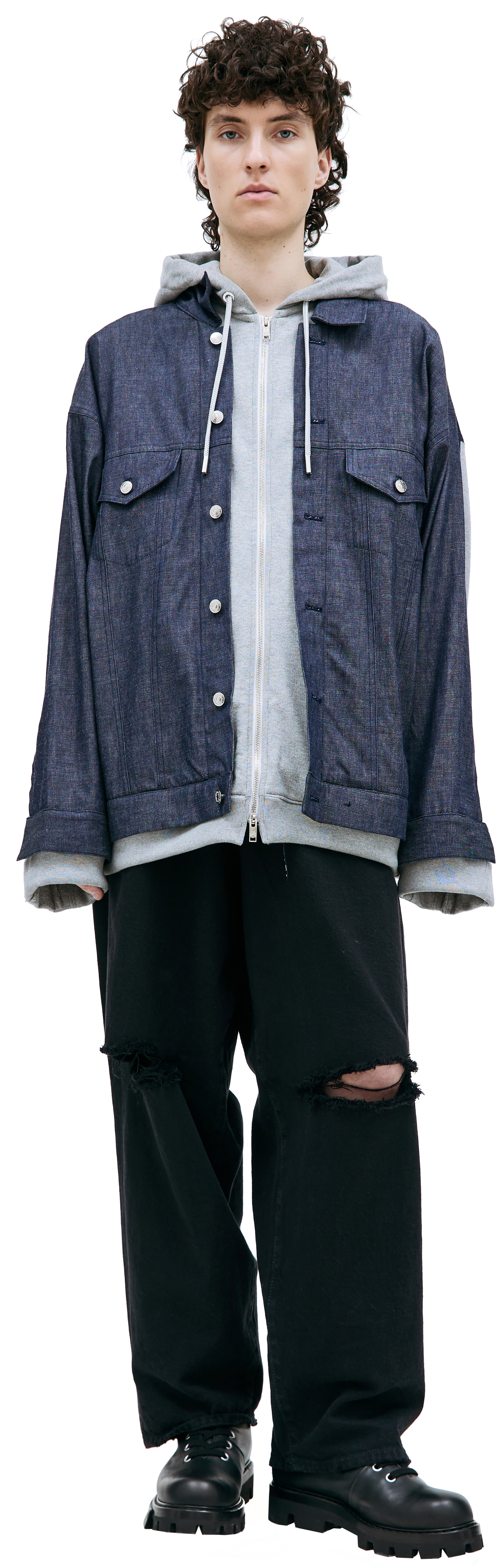 Mastermind WORLD Hooded denim jacket