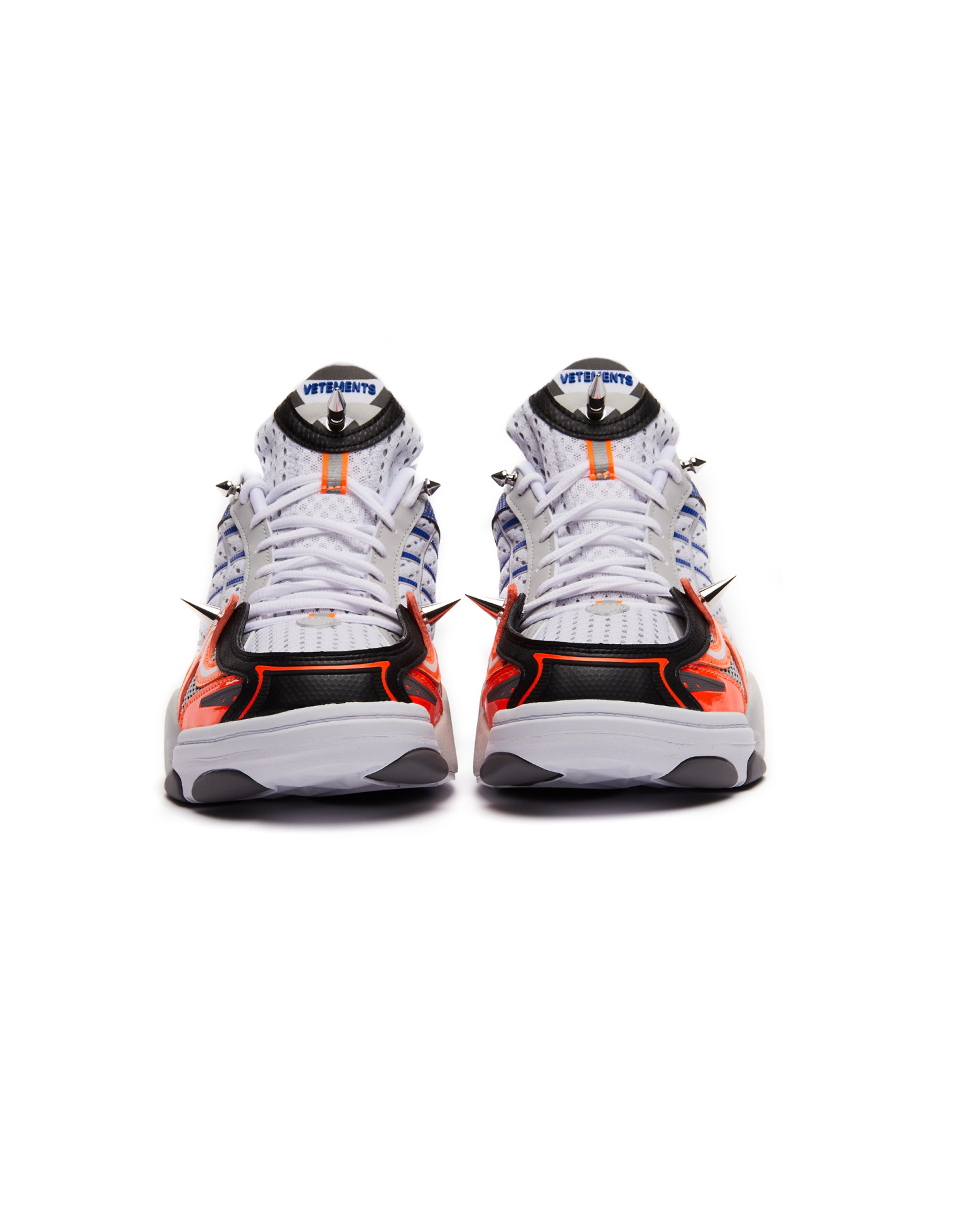 VETEMENTS Grey & Orange Spike Runner 400 Sneakers