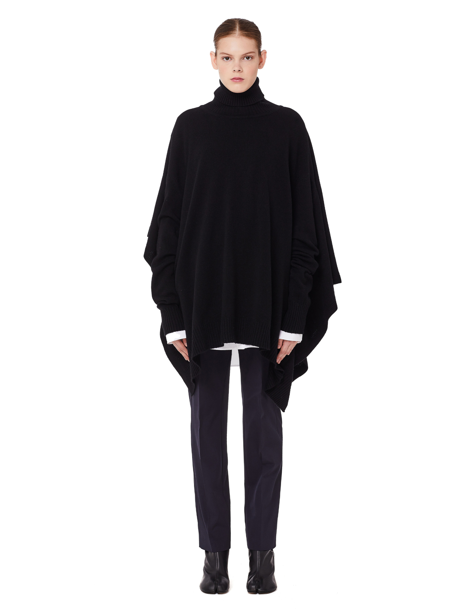Maison Margiela Black Wool Poncho Sweater