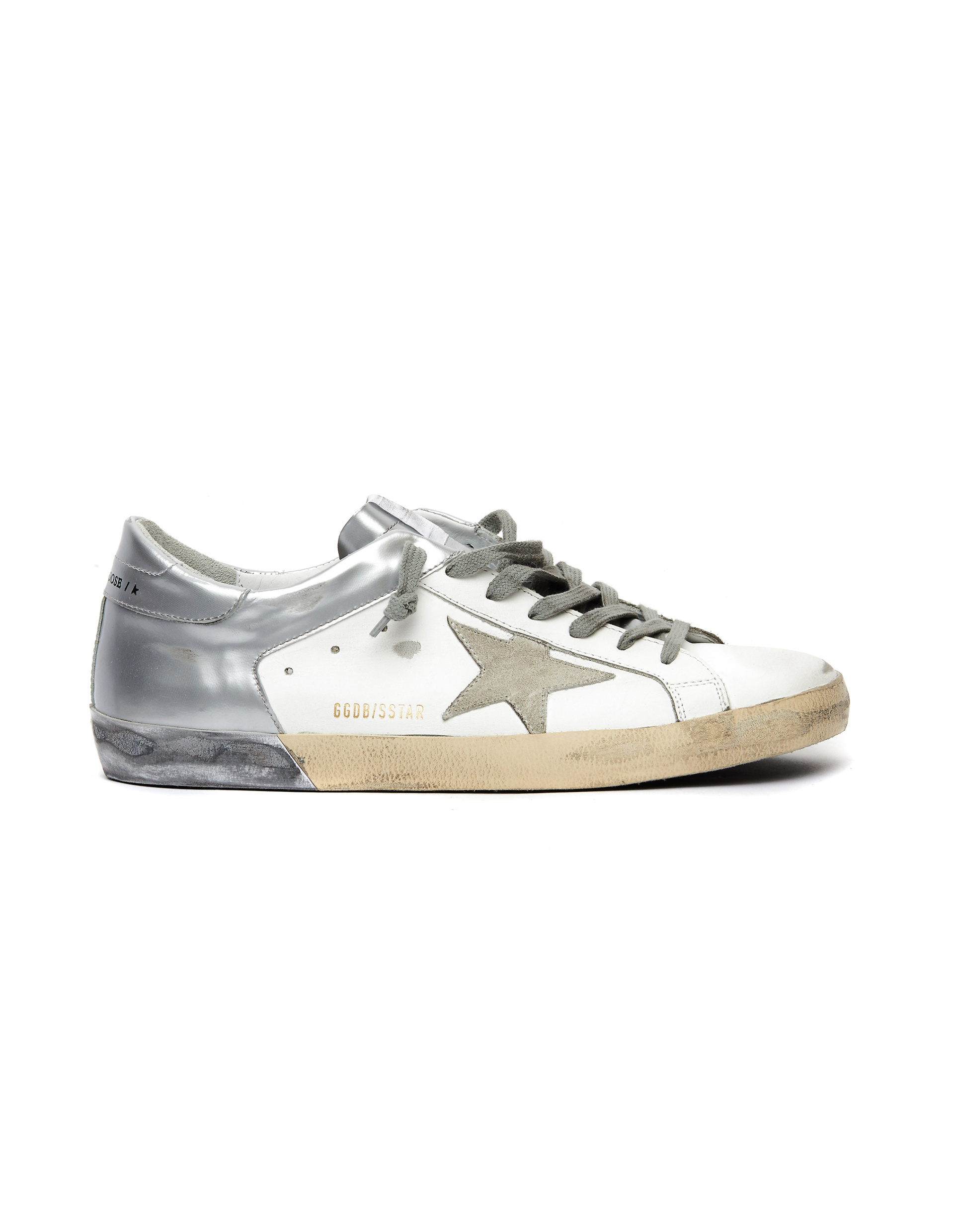 Golden Goose White & Silver Superstar Sneakers