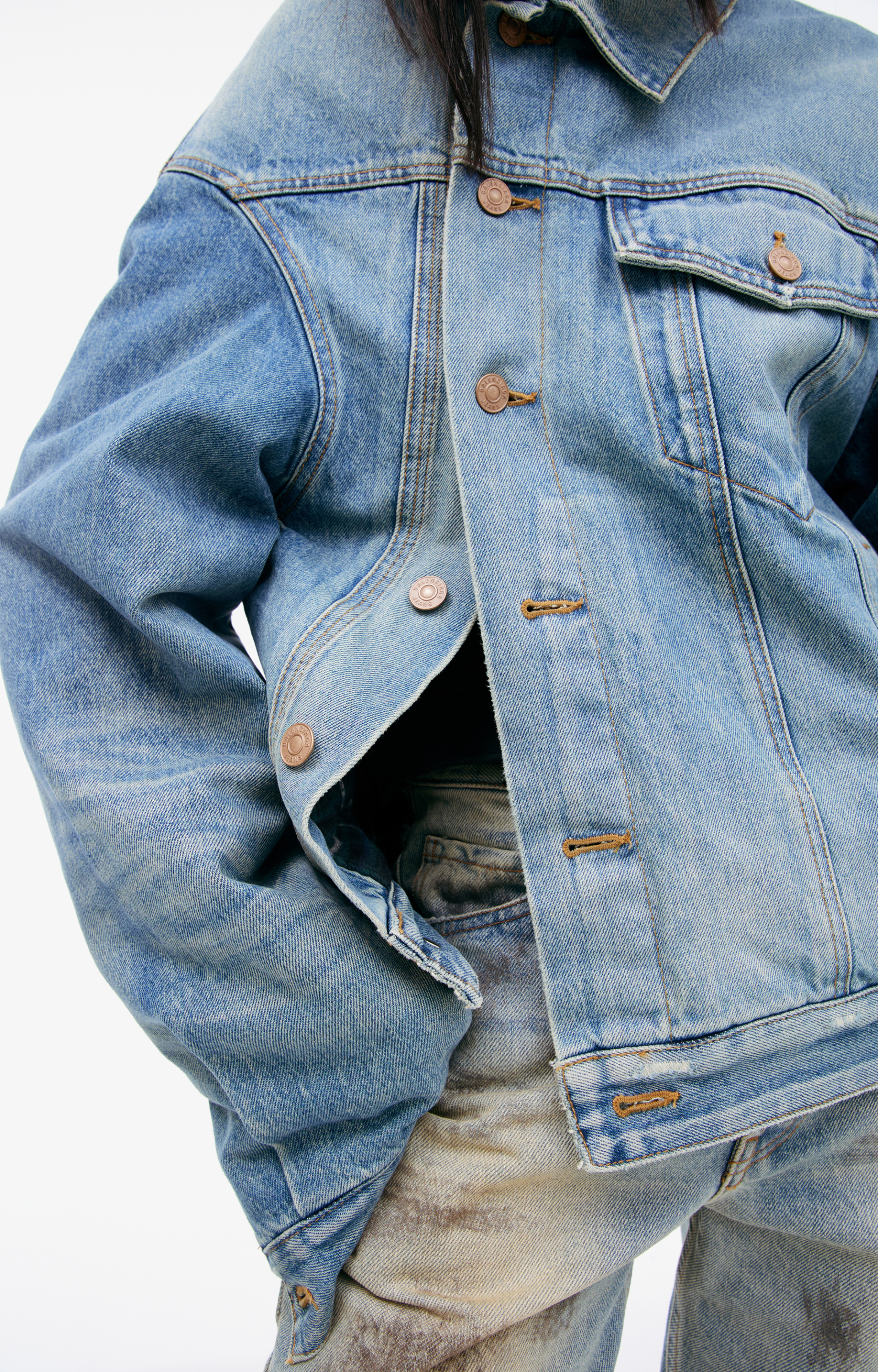 Balenciaga Asymmetric Denim Jacket