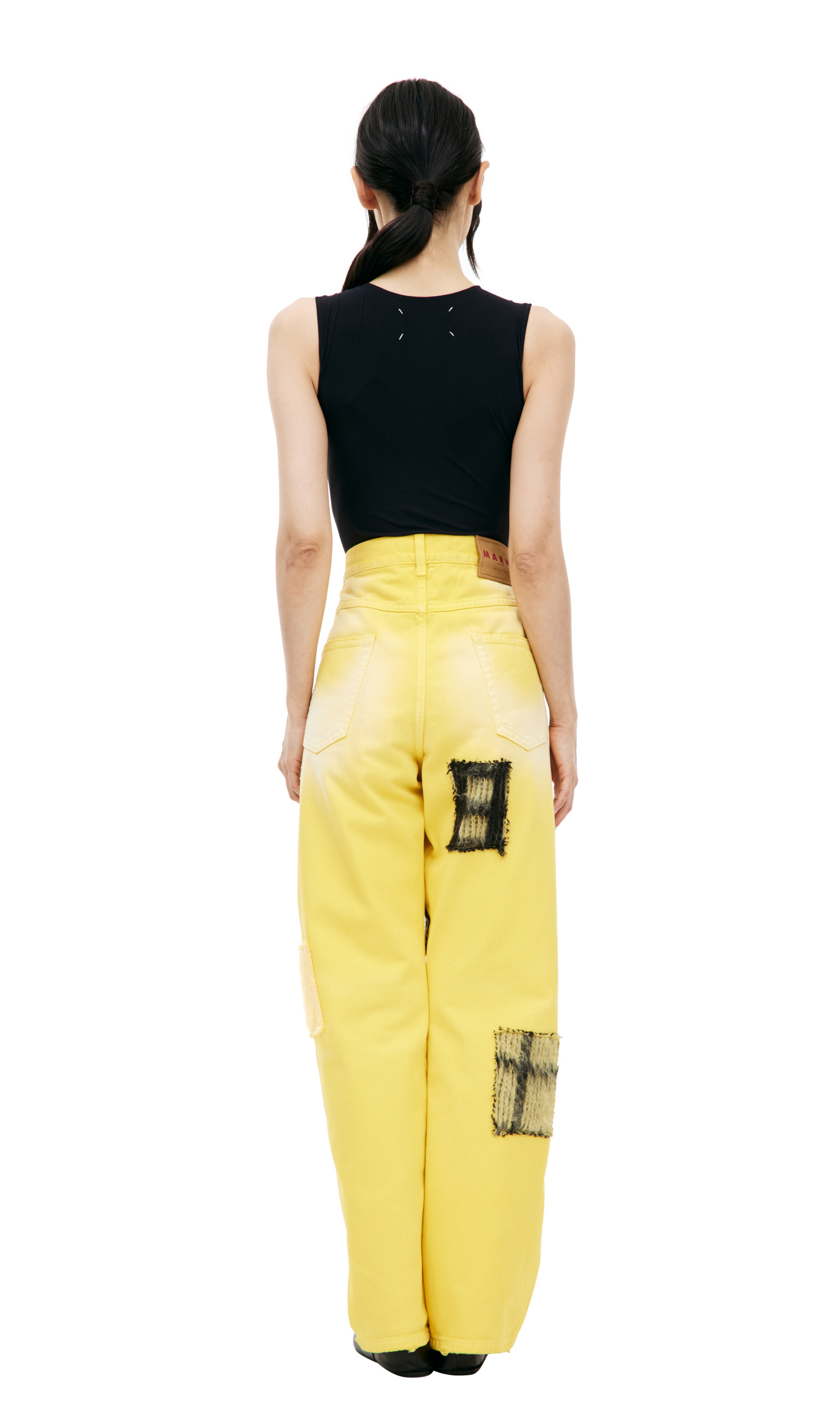 Marni Yellow jeans with patches