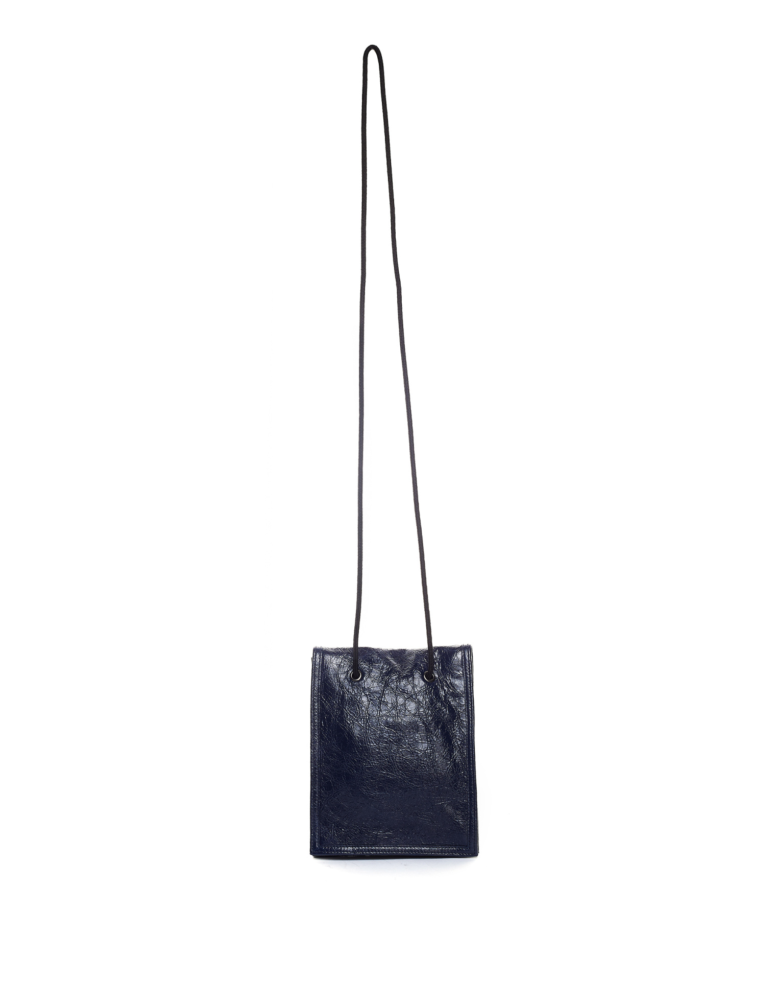 Balenciaga Navy Blue Leather Explorer Pouch Strap