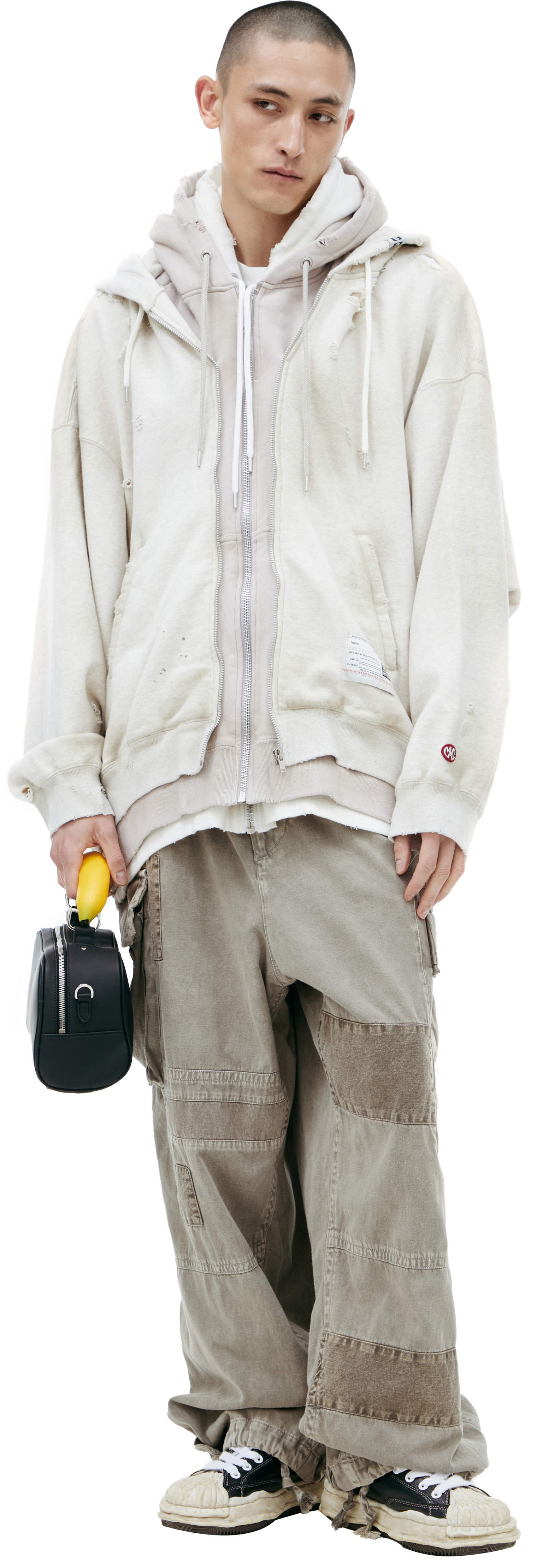 Maison Mihara Yasuhiro Layered hoodie with hoods
