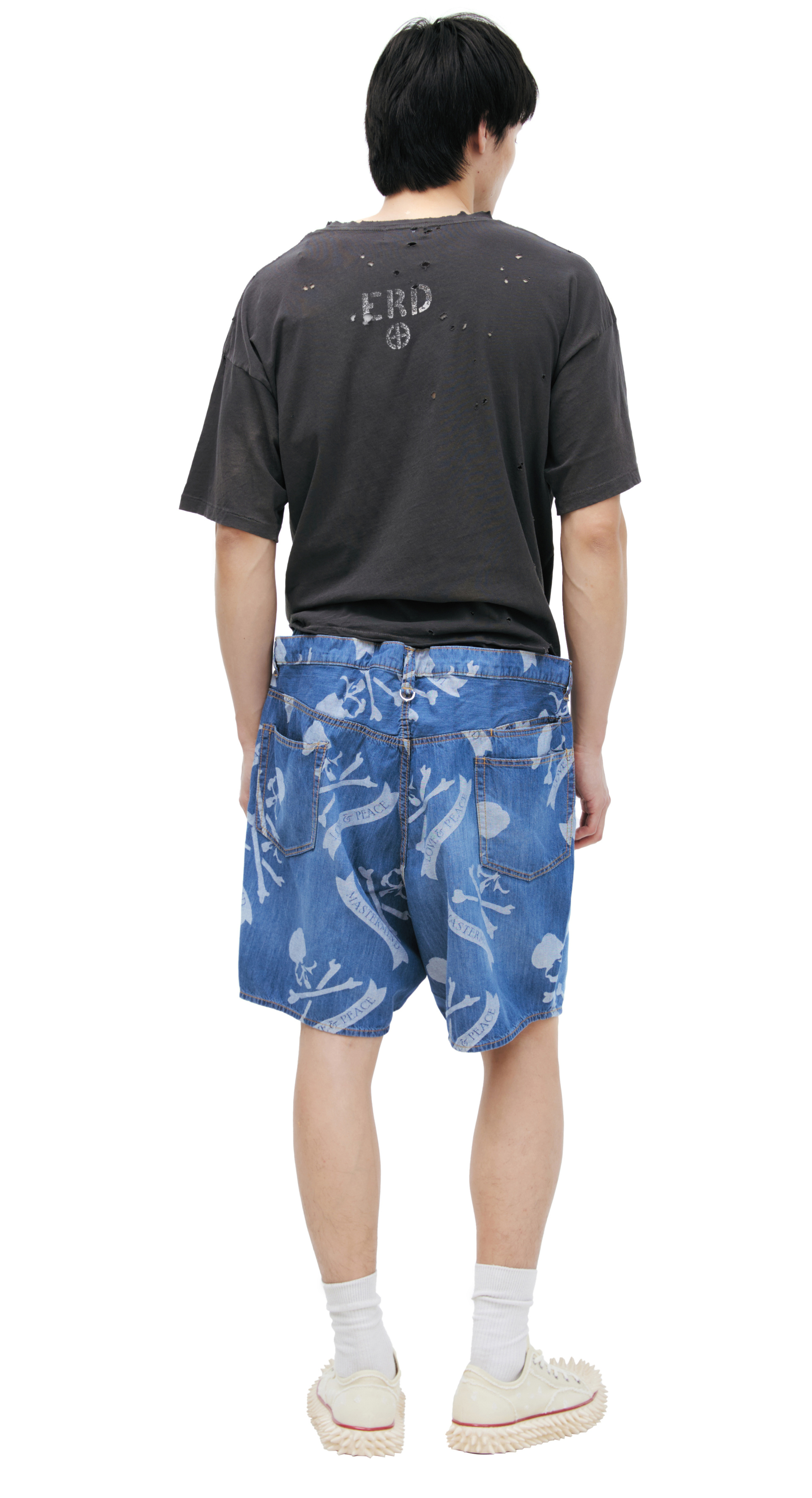 Mastermind WORLD Denim shorts with a single print