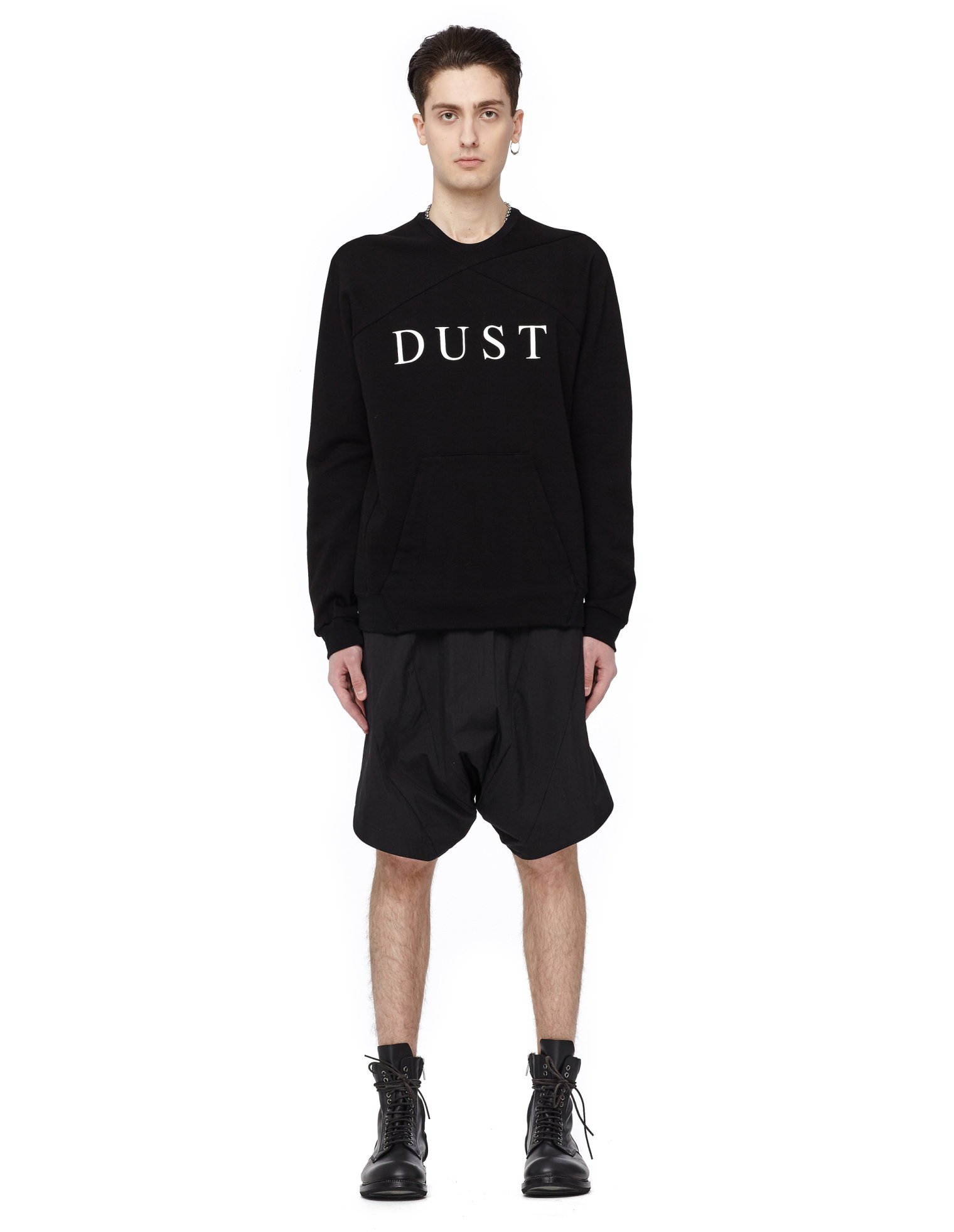 Buy Julius men black drop-crotch cotton shorts for €263