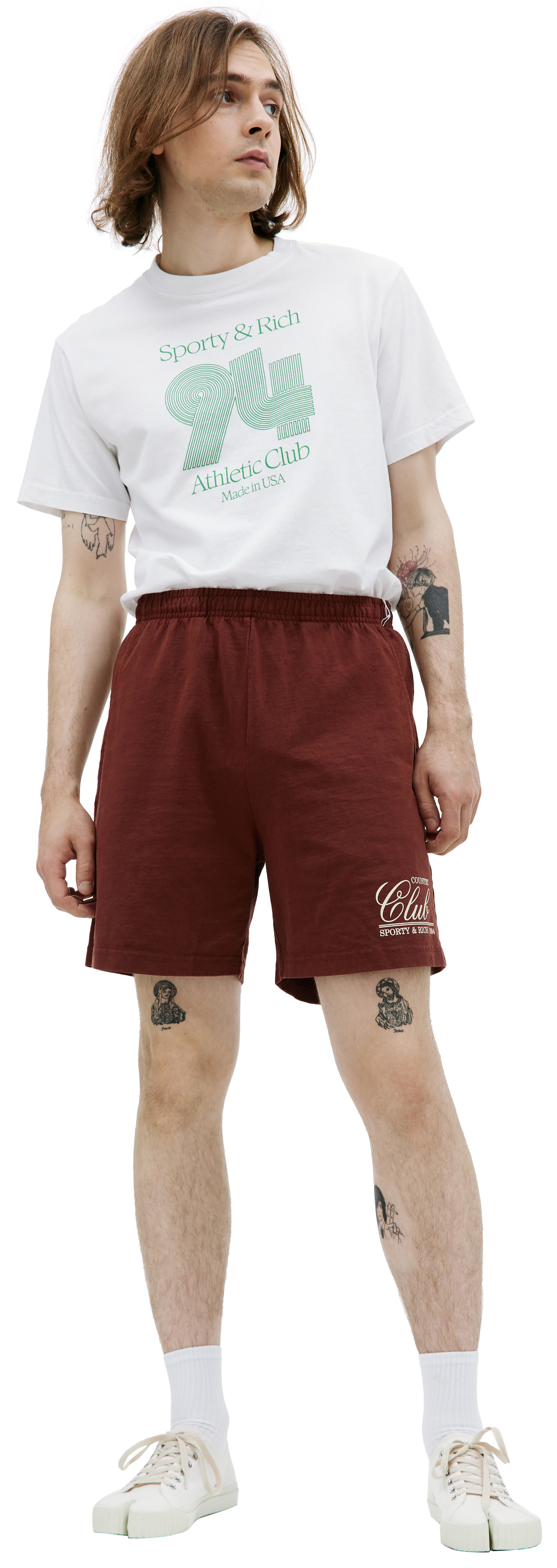 SPORTY & RICH \'Country Club\' printed shorts