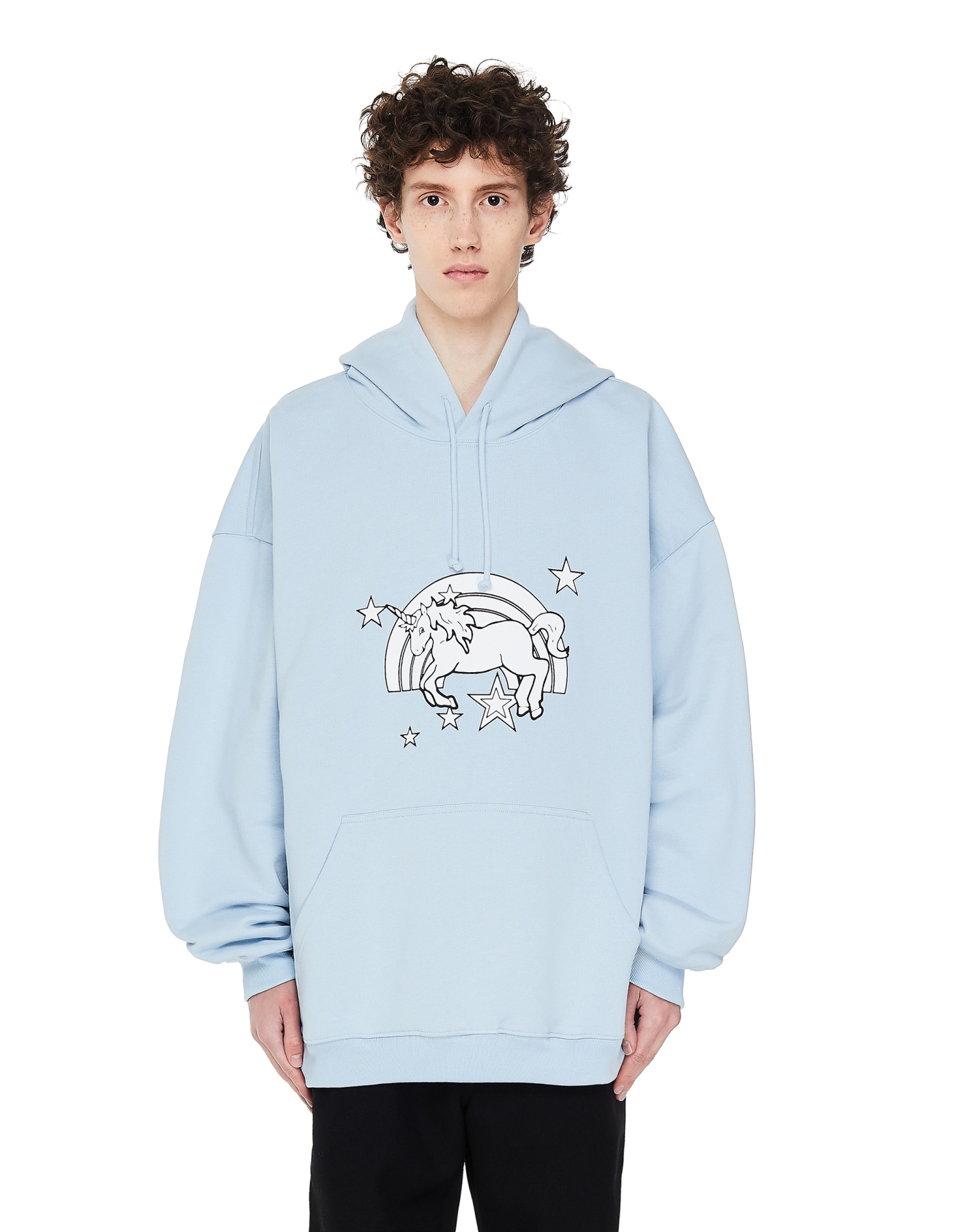 VETEMENTS Blue Oversize Unicorn Hoodie