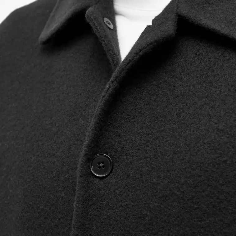 Jil Sander Черная рубашка из шерсти