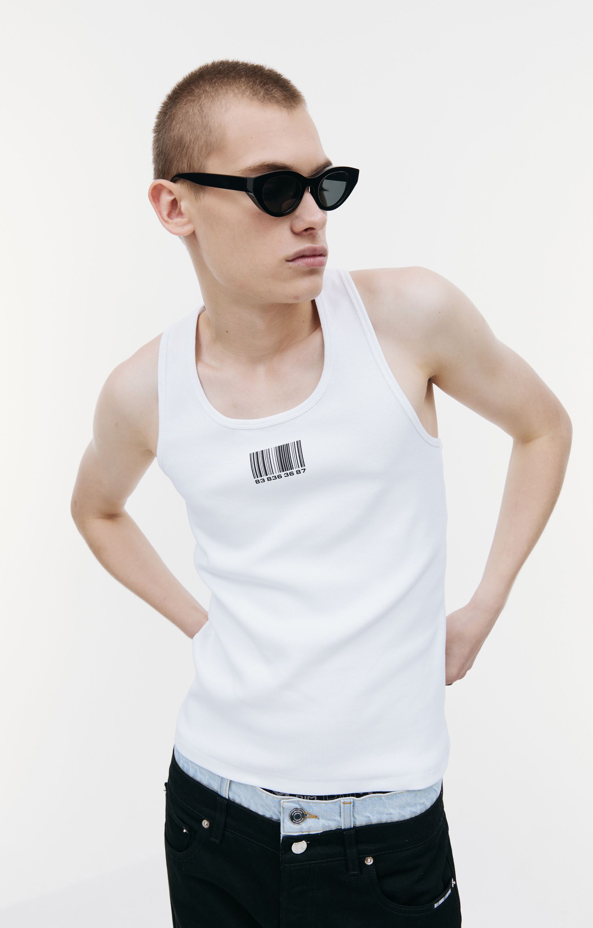 VTMNTS Barcode logo tank top