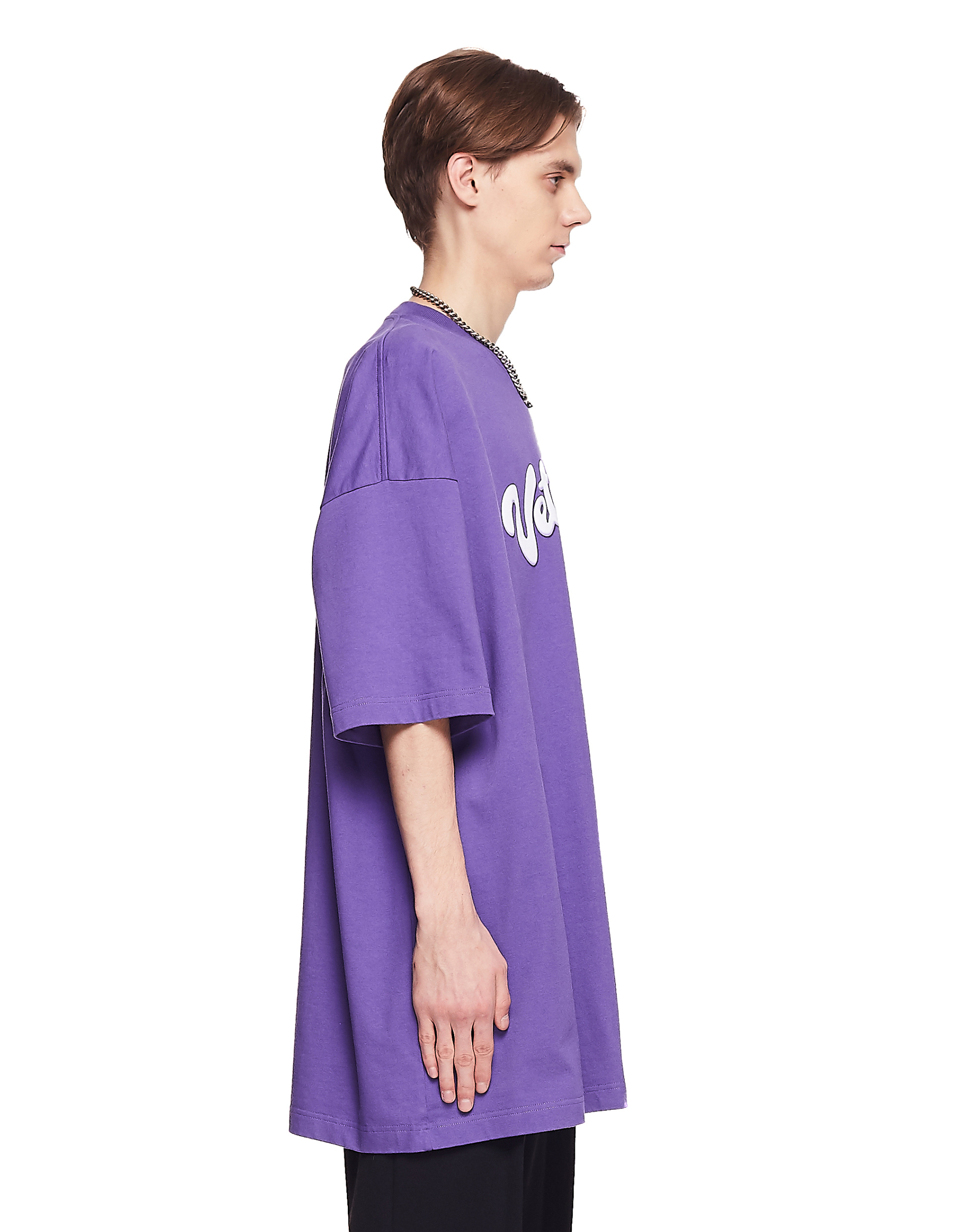 VETEMENTS Purple Cotton Logo Printed T-Shirt