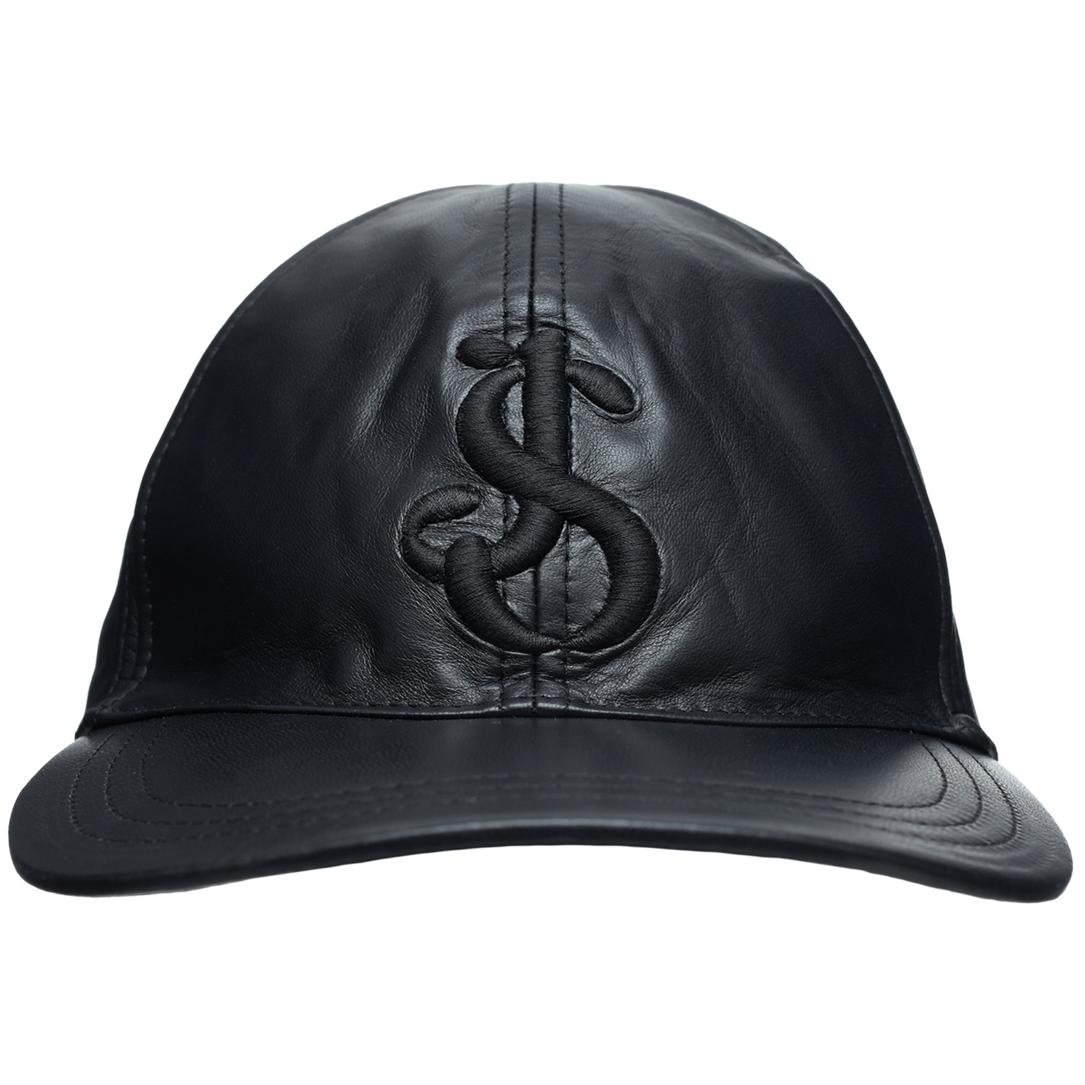 Jil Sander Black leather cap