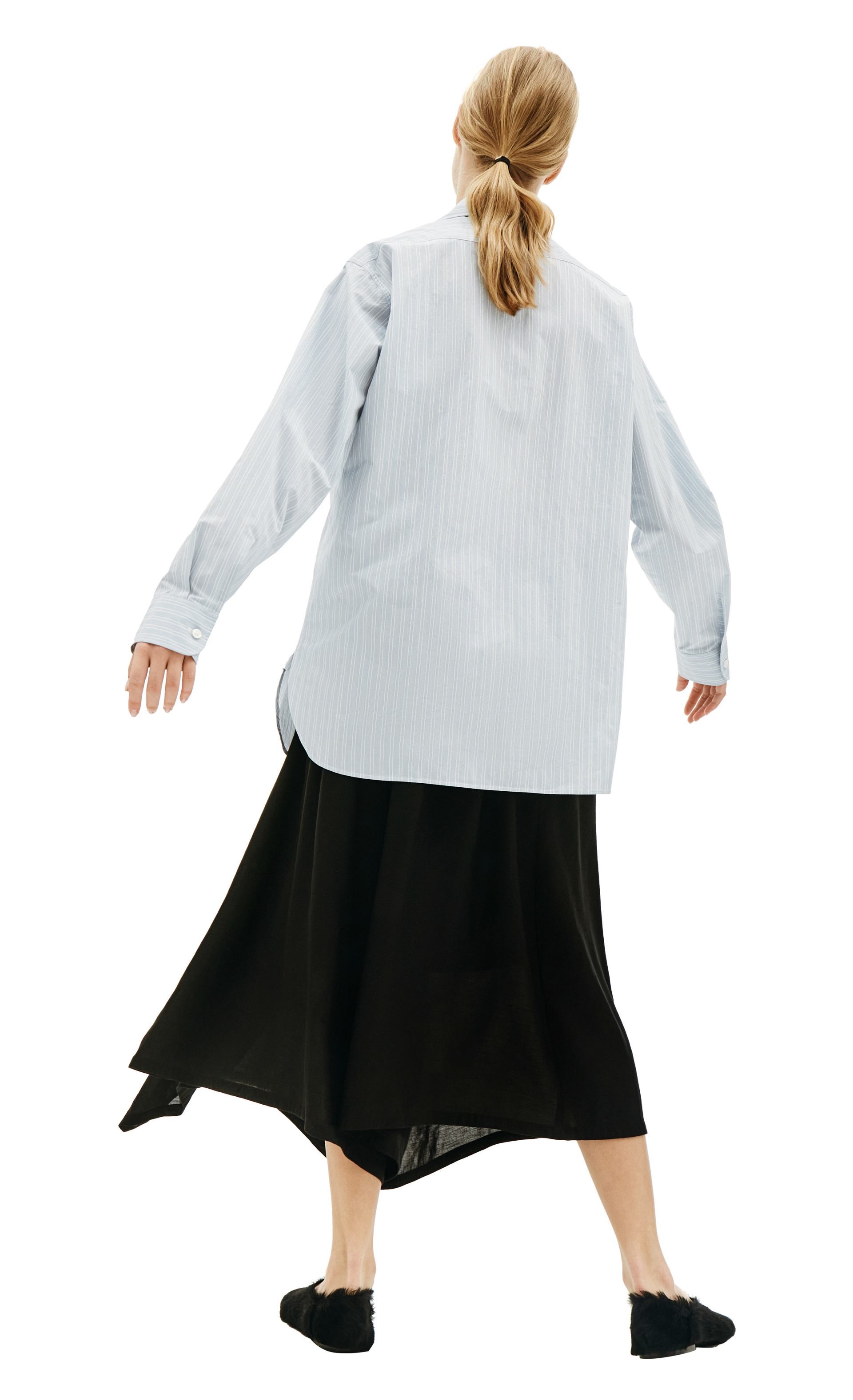 Maison Margiela Blue Stripped Shirt With Pockets