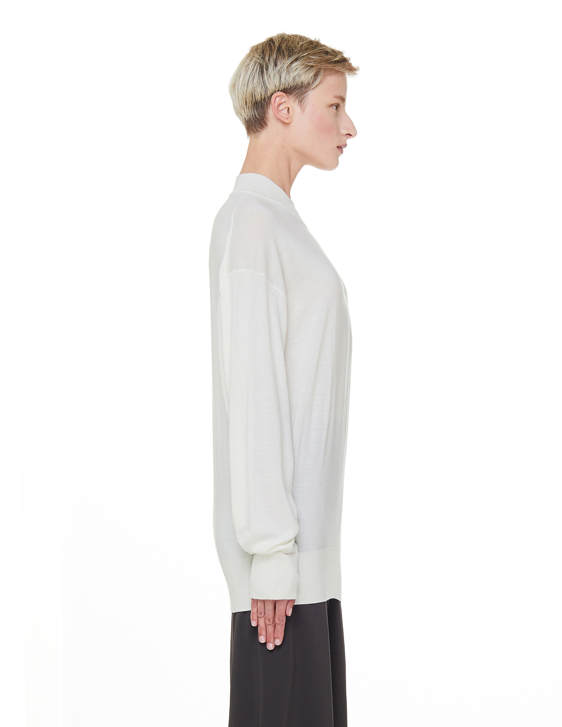The Row White Wool & Cashmere Taryn Sweater