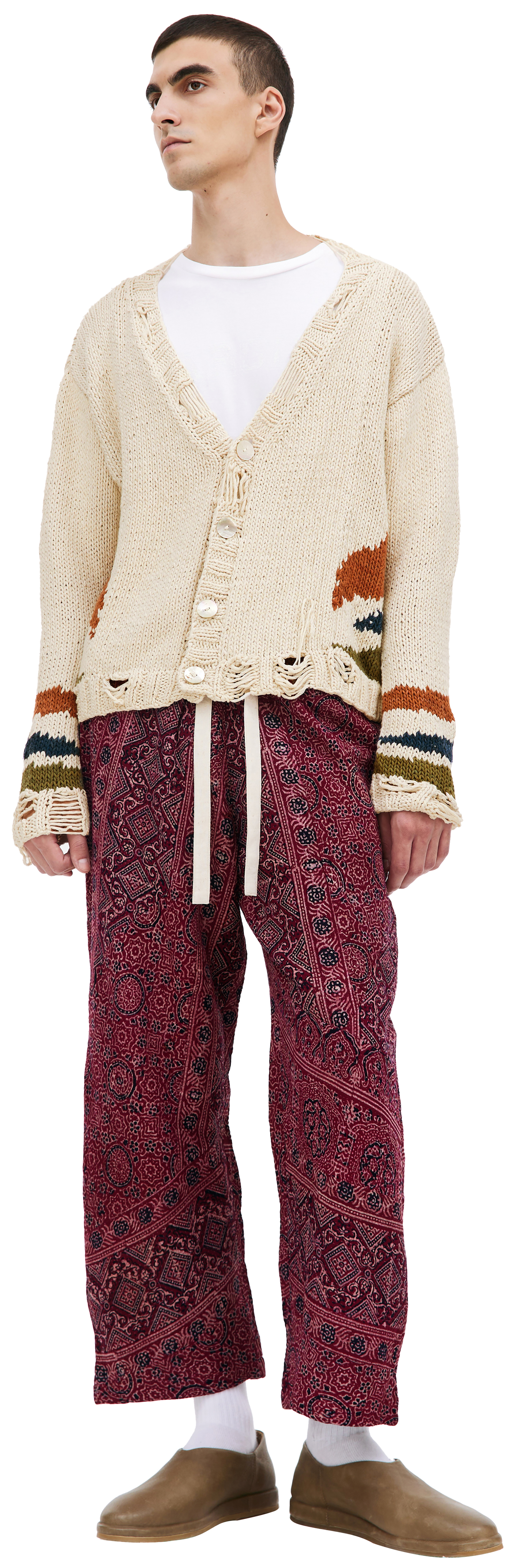 KARU RESEARCH Beige distressed сardigan