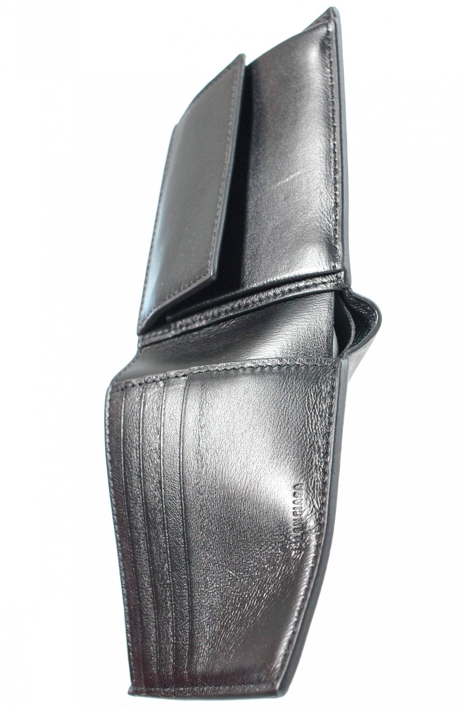 Balenciaga Black Leather Logo Wallet