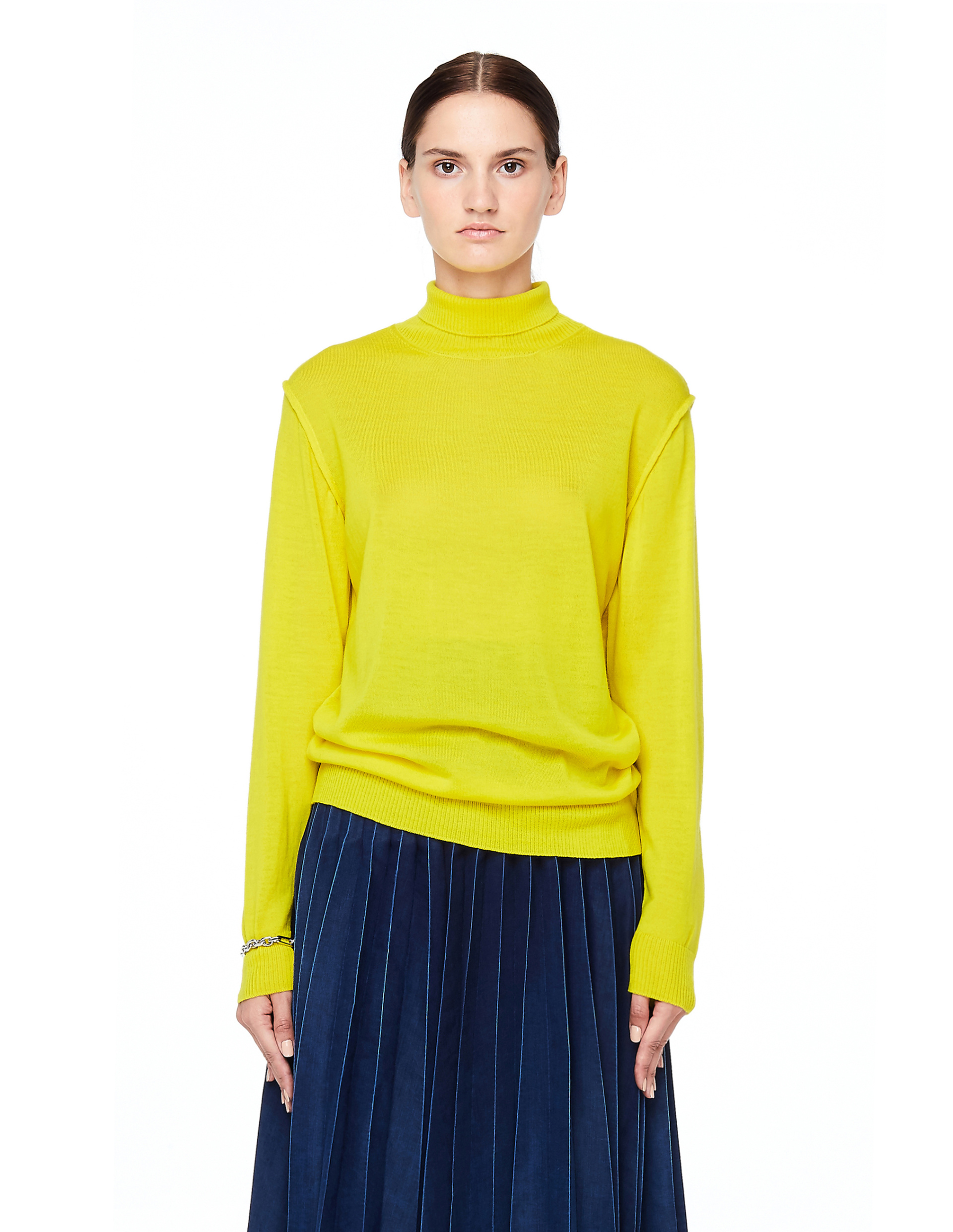 Undercover Basic Yellow Wool Turtleneck Sweater
