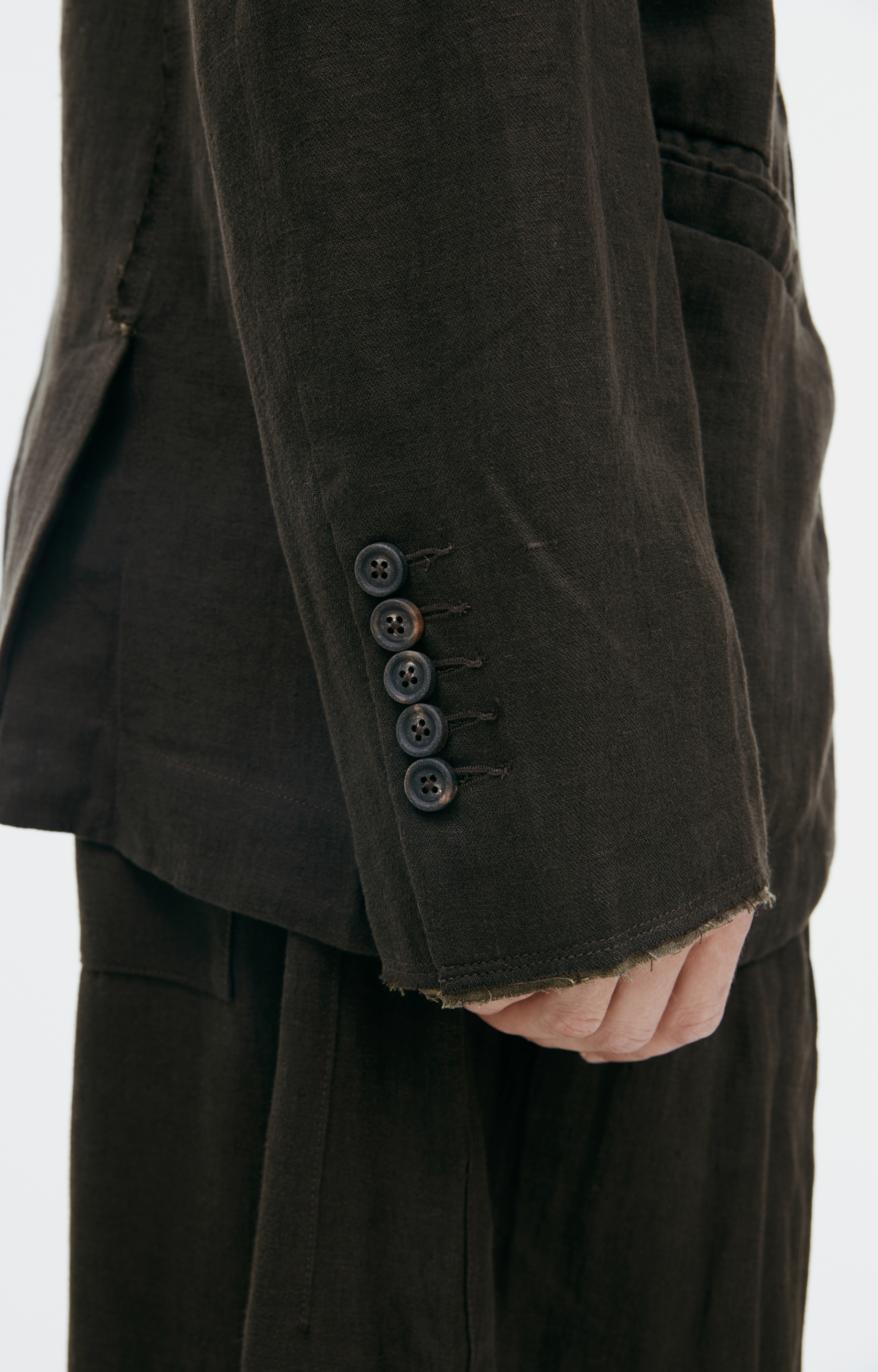 Ziggy Chen Single-breasted linen jacket